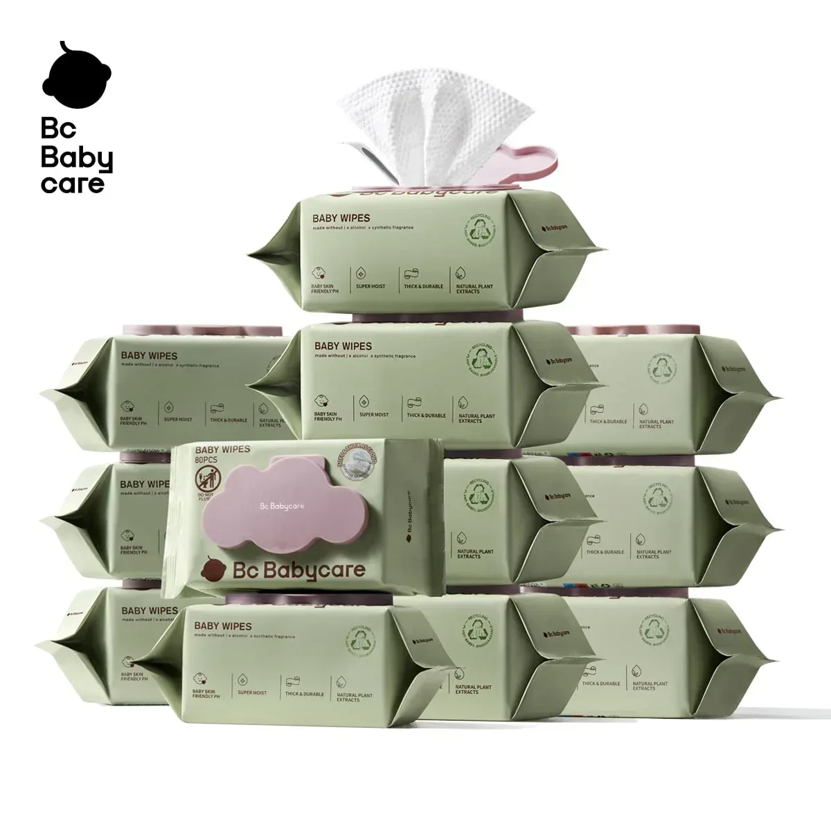 Bc Babycare Sensitive Baby Wipes Unscented, XL Extra Thick,Hypoallergenic,99% Water - Image 24