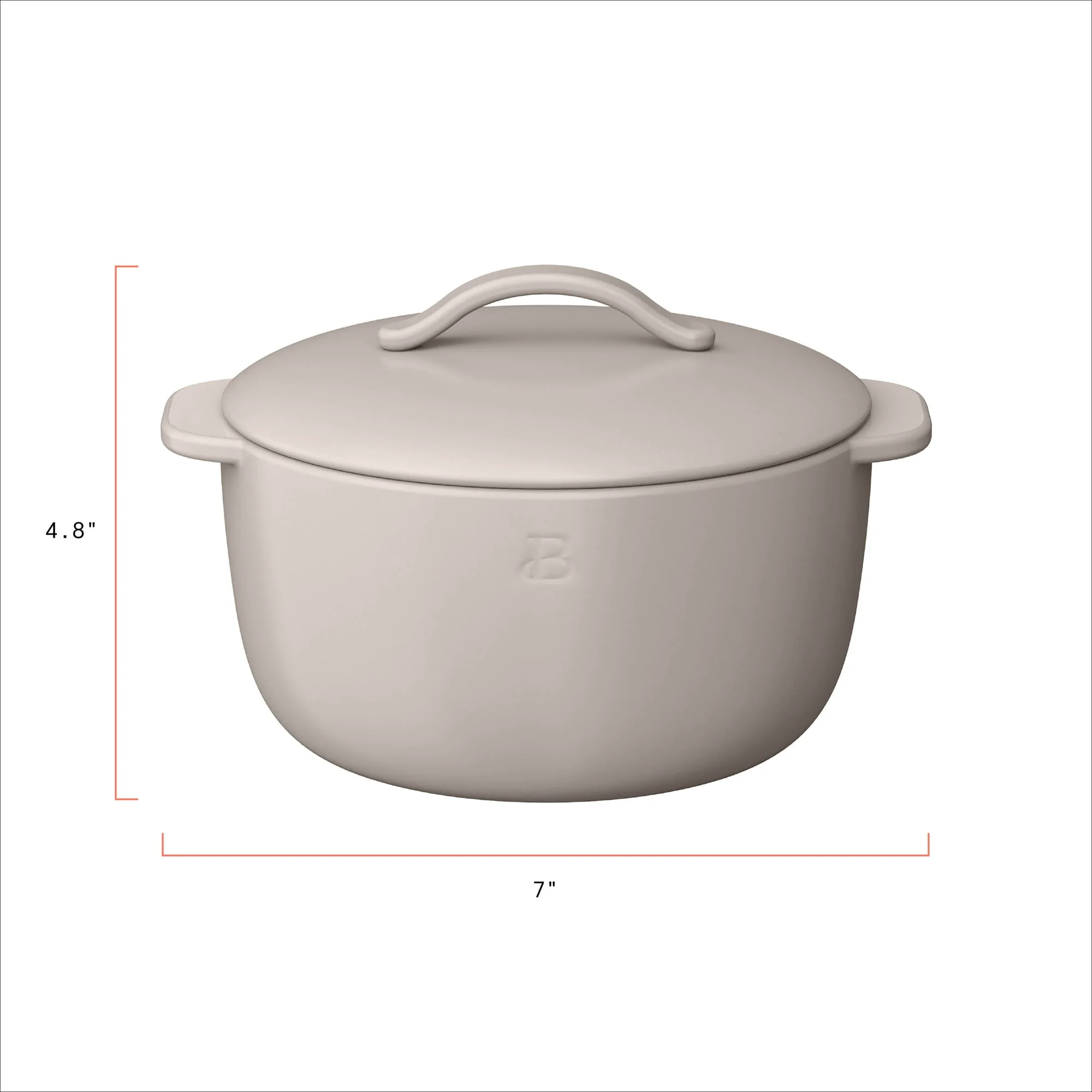 Beautiful 1 QT Stoneware Covered Casserole Dish, Porcini Taupe by Drew Barrymore - Image 6