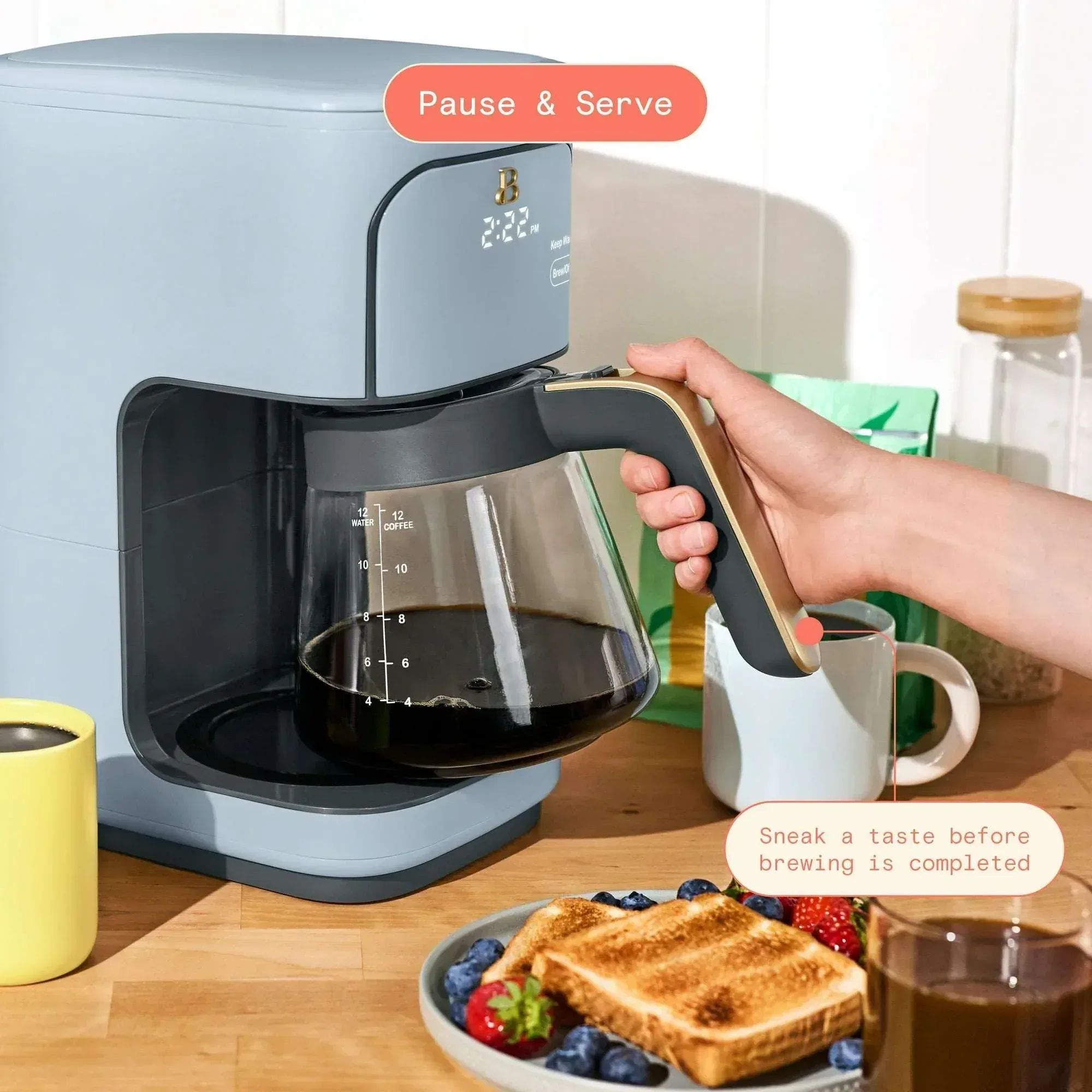 Beautiful 12 Cup Programmable Coffee Maker, White Icing by Drew Barrymore - Image 17