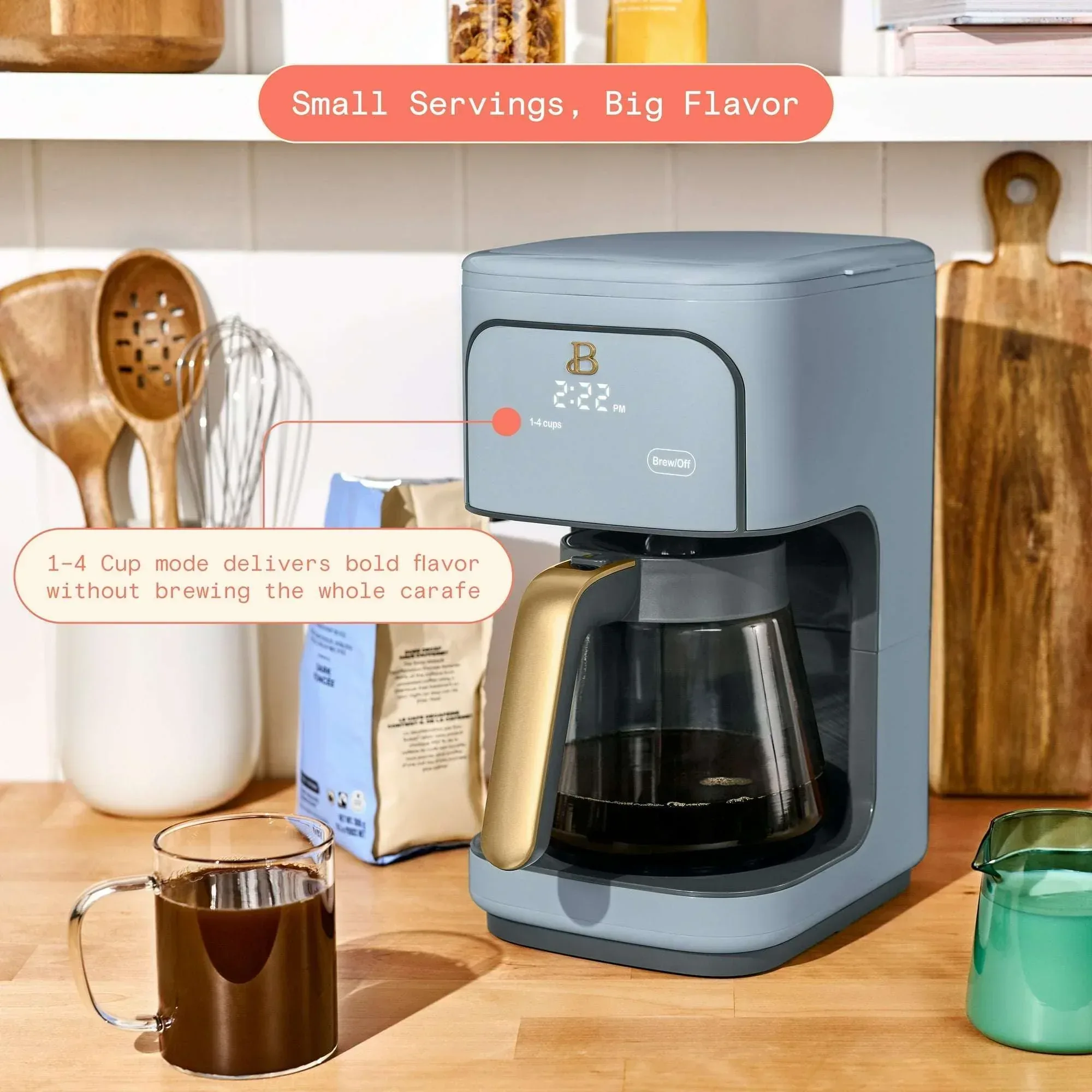 Beautiful 12 Cup Programmable Coffee Maker, White Icing by Drew Barrymore - Image 18