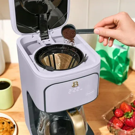 Beautiful 12 Cup Programmable Coffee Maker, White Icing by Drew Barrymore - Image 22