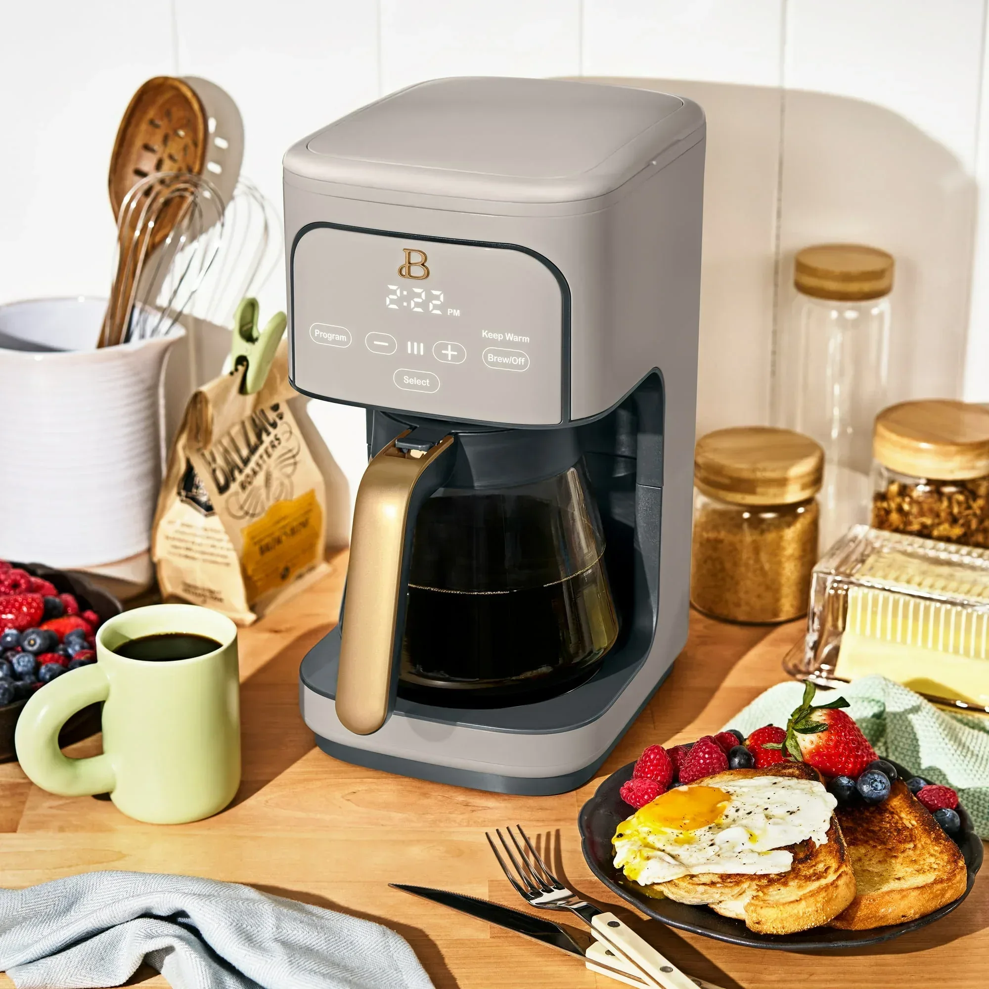 Beautiful 12 Cup Programmable Coffee Maker, White Icing by Drew Barrymore - Image 30