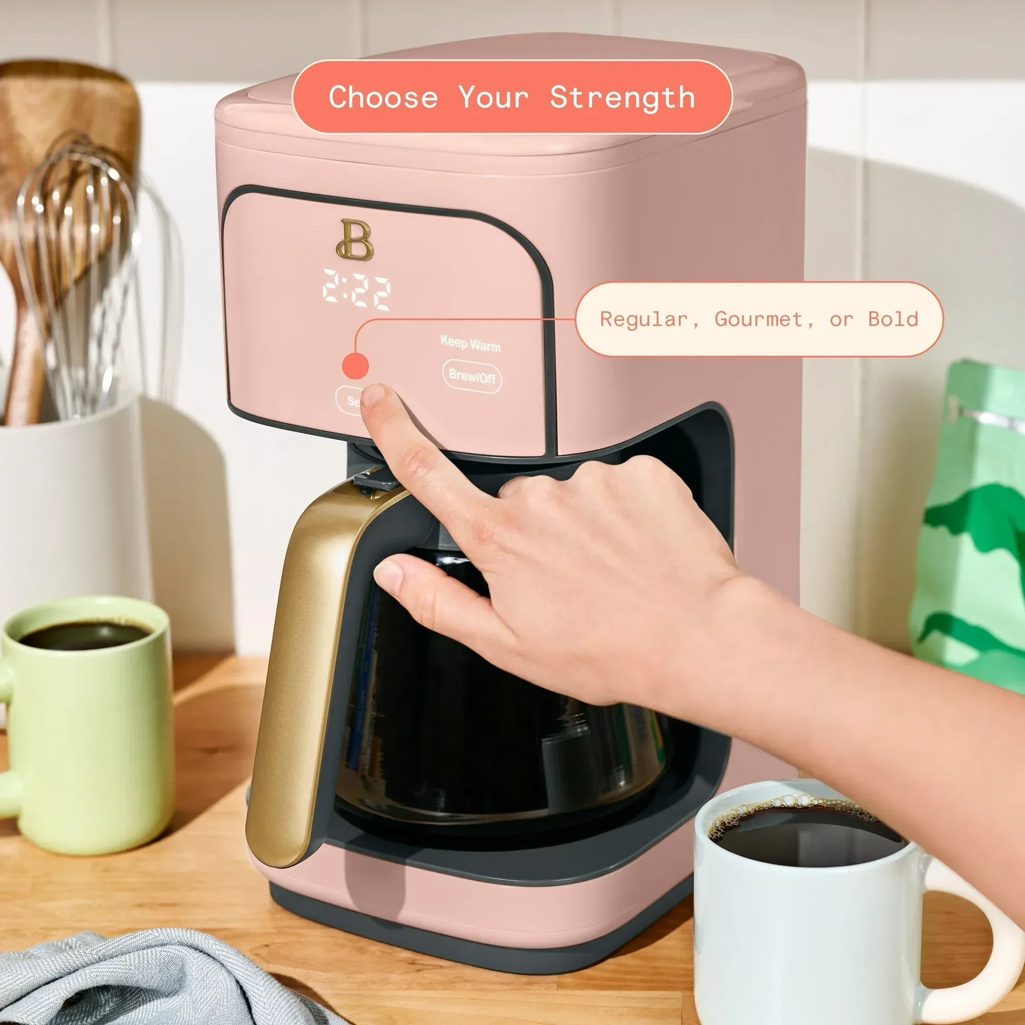 Beautiful 12 Cup Programmable Coffee Maker, White Icing by Drew Barrymore - Image 32