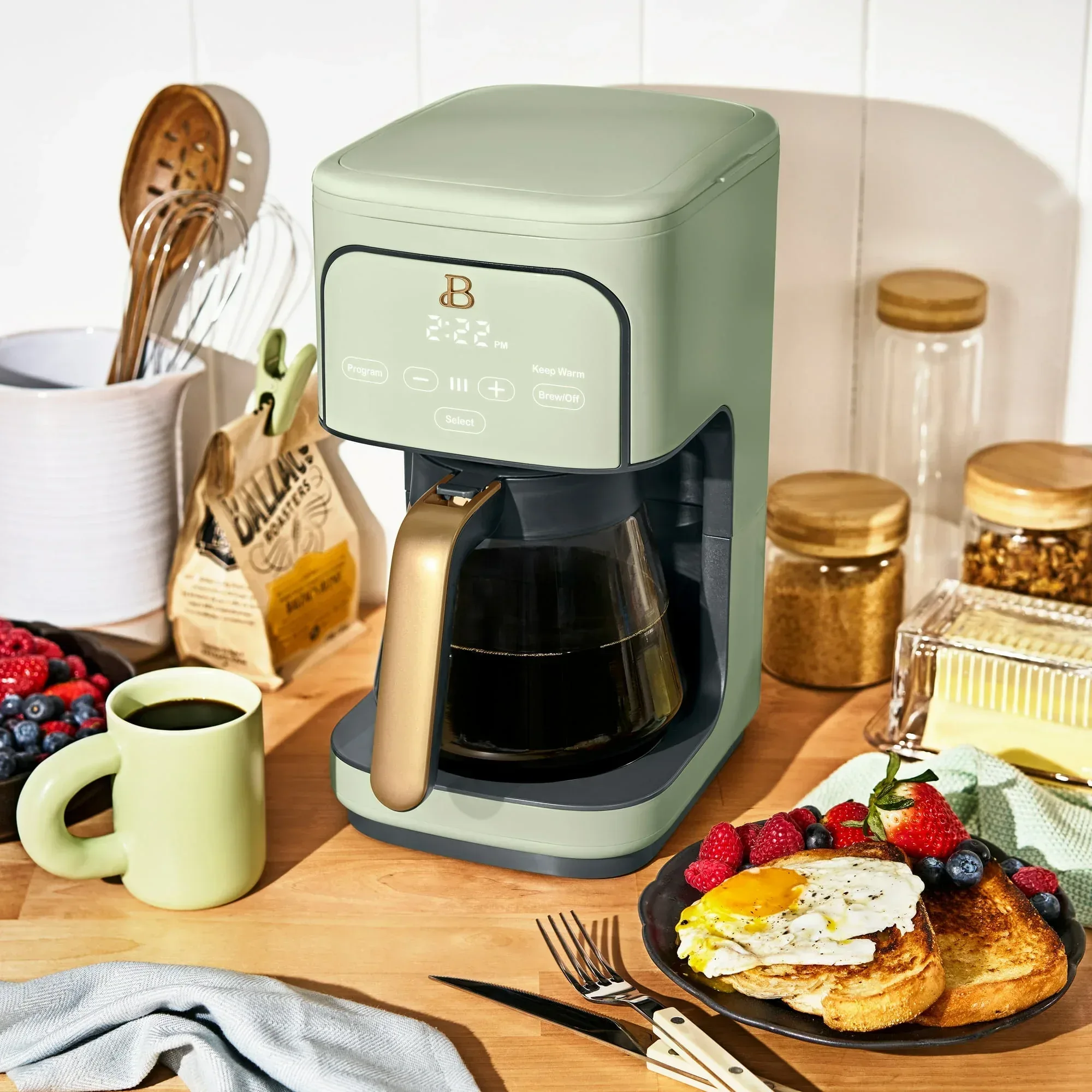Beautiful 12 Cup Programmable Coffee Maker, White Icing by Drew Barrymore - Image 37