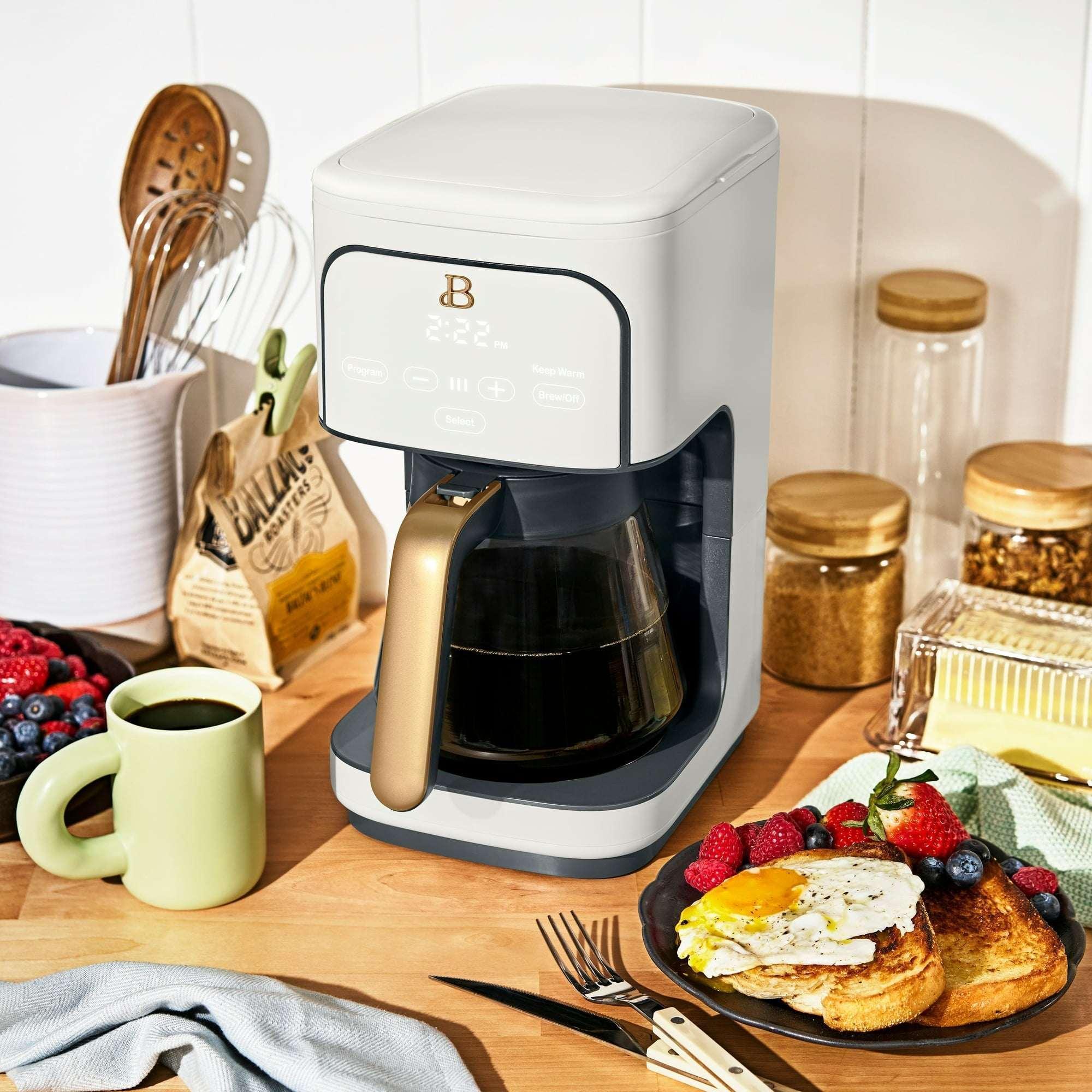 Beautiful 12 Cup Programmable Coffee Maker, White Icing by Drew Barrymore - Image 8
