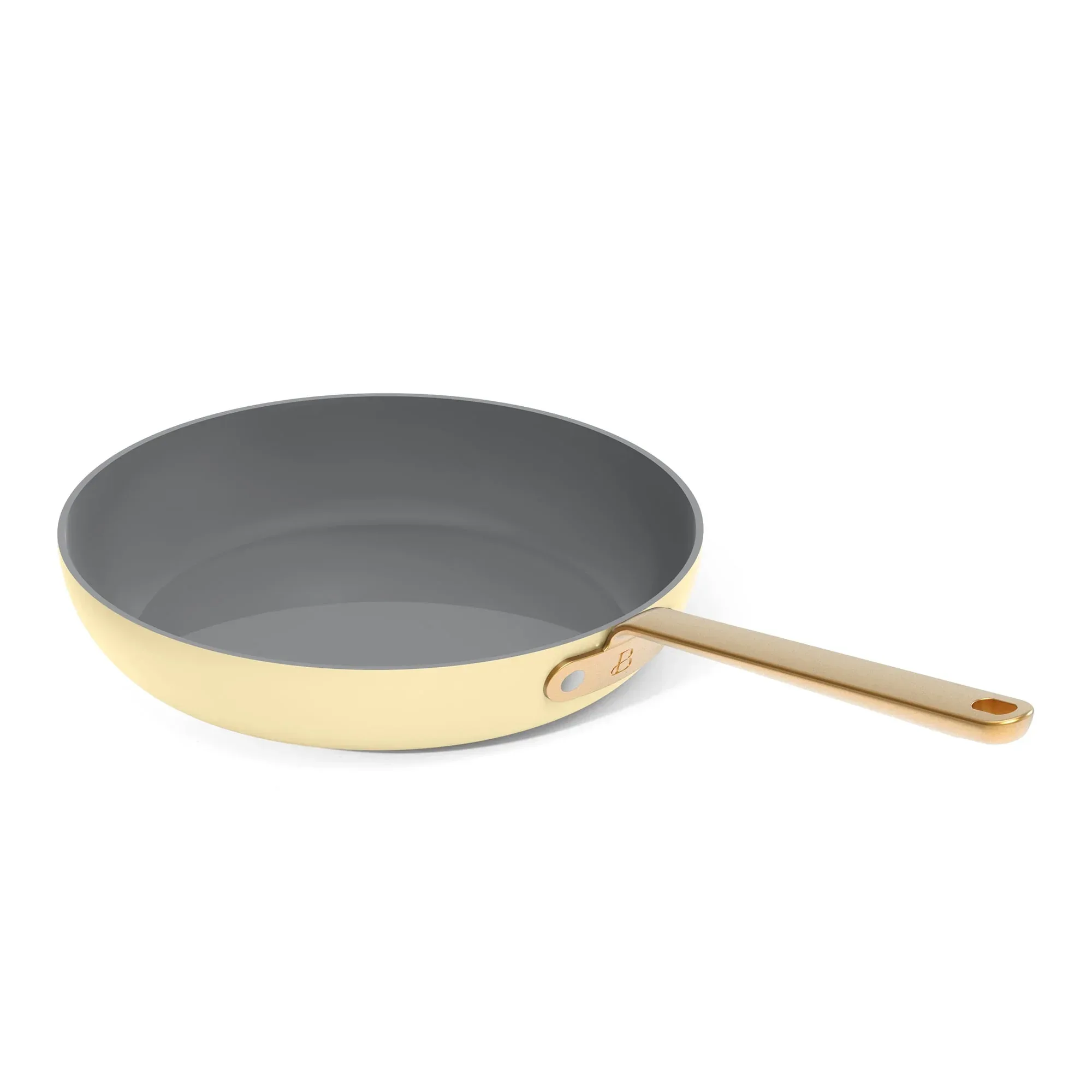 Beautiful 12-Piece Ceramic Nonstick Cookware Set, Pots and Pans with Strainer Lids, Buttercream by Drew Barrymore - Image 3