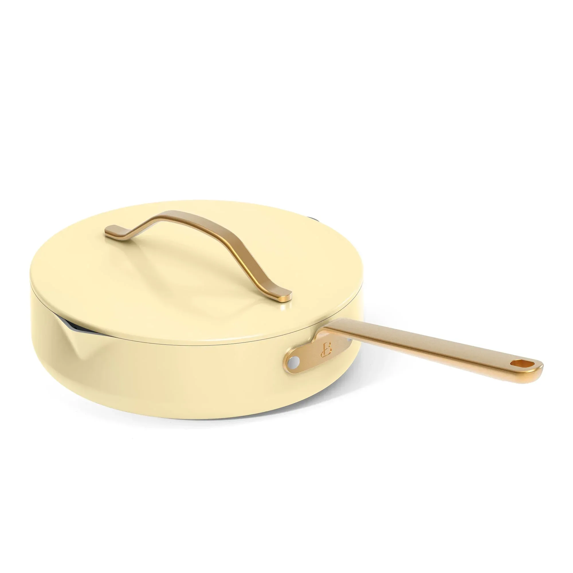 Beautiful 12-Piece Ceramic Nonstick Cookware Set, Pots and Pans with Strainer Lids, Buttercream by Drew Barrymore - Image 7