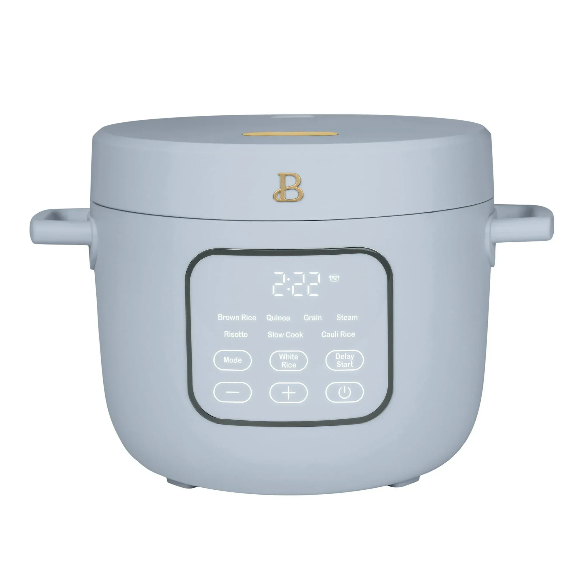 Beautiful 14-Cup Cooked, 6-Cups Uncooked Electric Rice and Grain Cooker, EverGood™ Ceramic Nonstick Coating, Cornflower Blue by Drew Barrymore