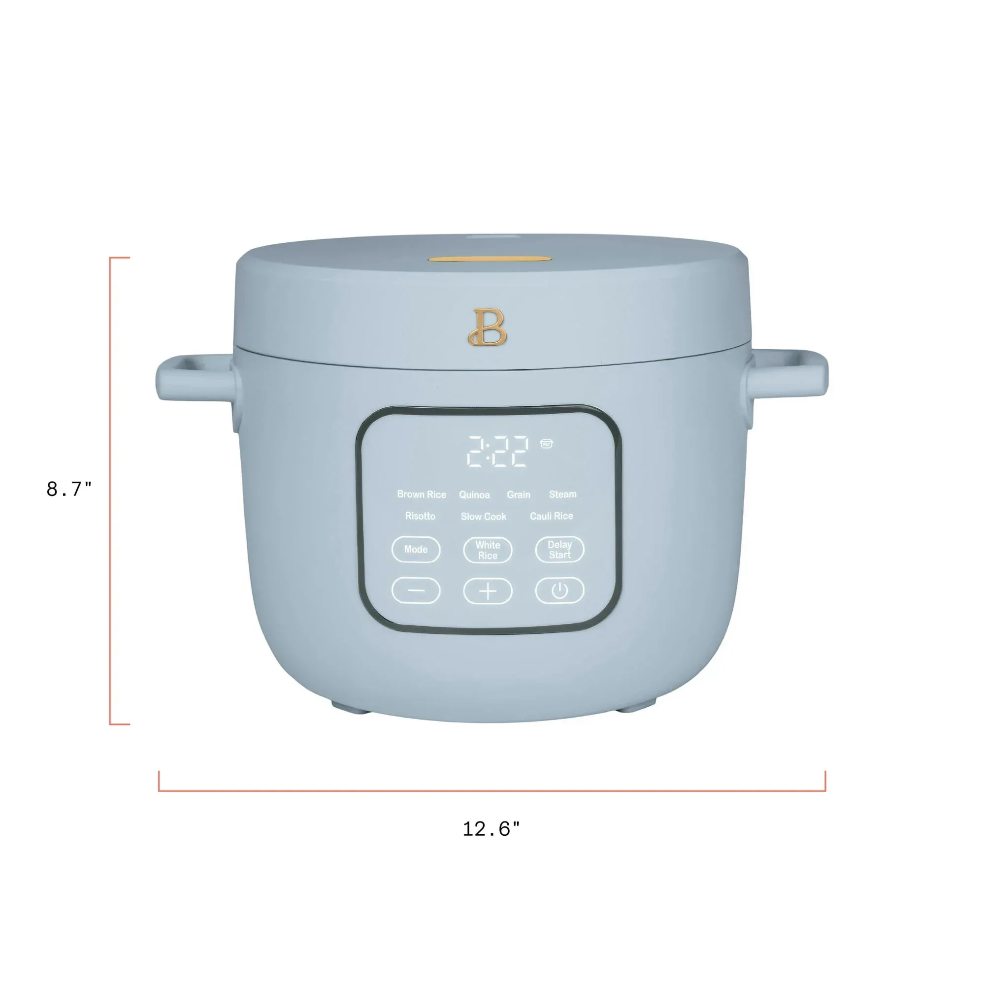 Beautiful 14-Cup Cooked, 6-Cups Uncooked Electric Rice and Grain Cooker, EverGood™ Ceramic Nonstick Coating, Cornflower Blue by Drew Barrymore - Image 6