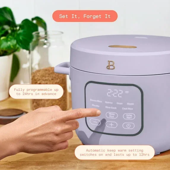 Beautiful 14-Cup Cooked, 6-Cups Uncooked Electric Rice and Grain Cooker, EverGood™ Ceramic Nonstick Coating, by Drew Barrymore - Image 4