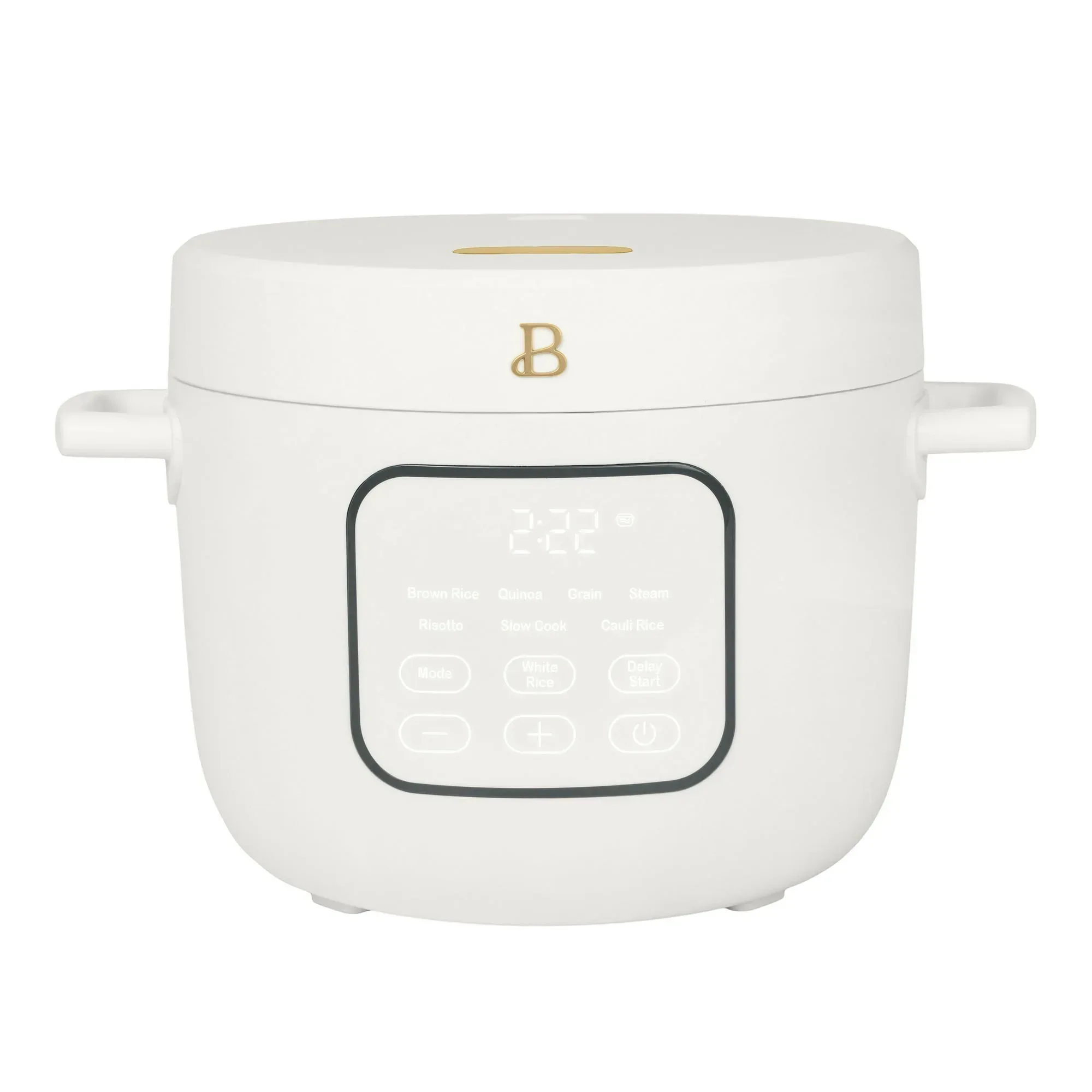 Beautiful 14-Cup Cooked, 6-Cups Uncooked Electric Rice and Grain Cooker, EverGood™ Ceramic Nonstick Coating, White Icing by Drew Barrymore