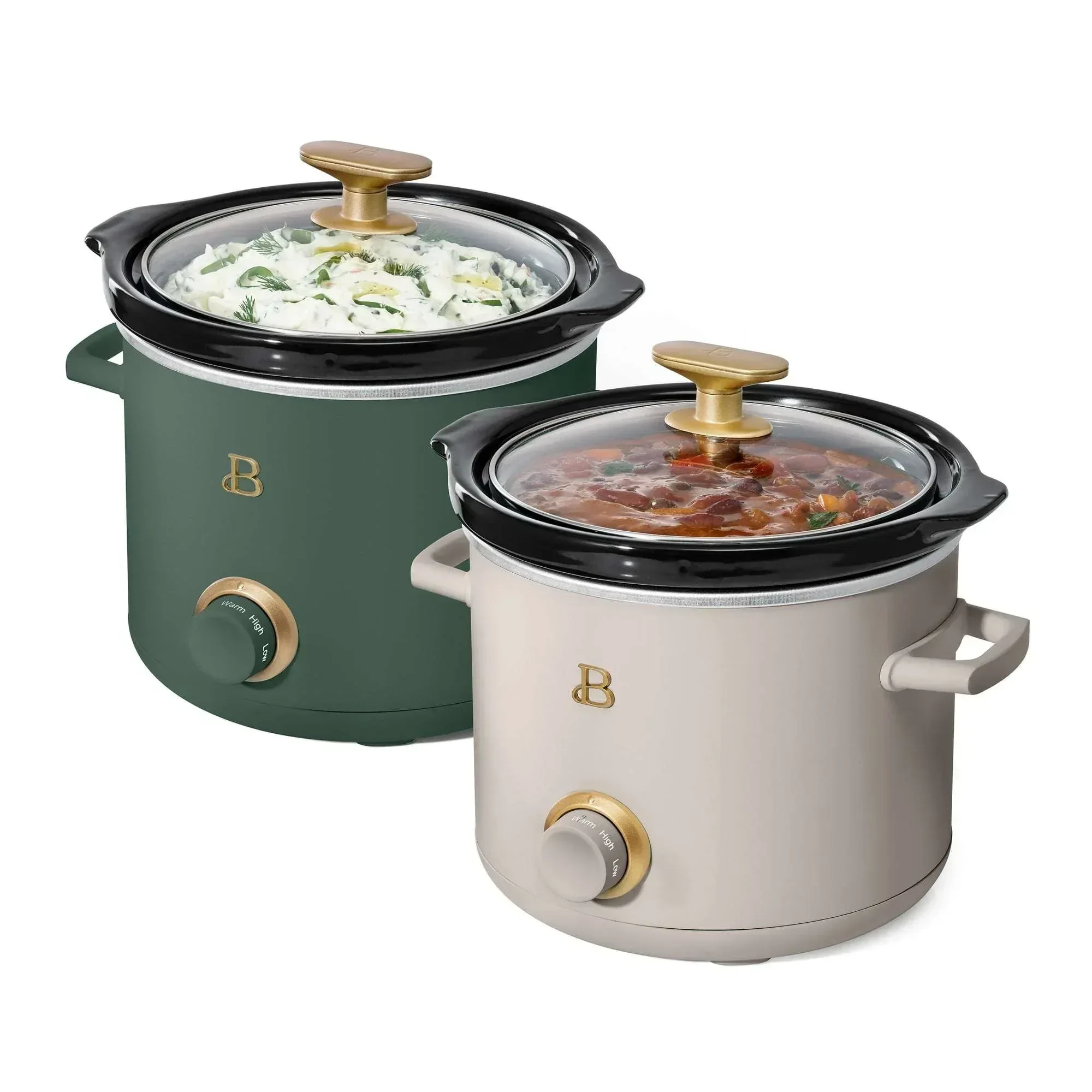 Beautiful 2 Qt Manual Slow Cooker, 2-Pack, Thyme Green + Porcini Taupe by Drew Barrymore - Image 8