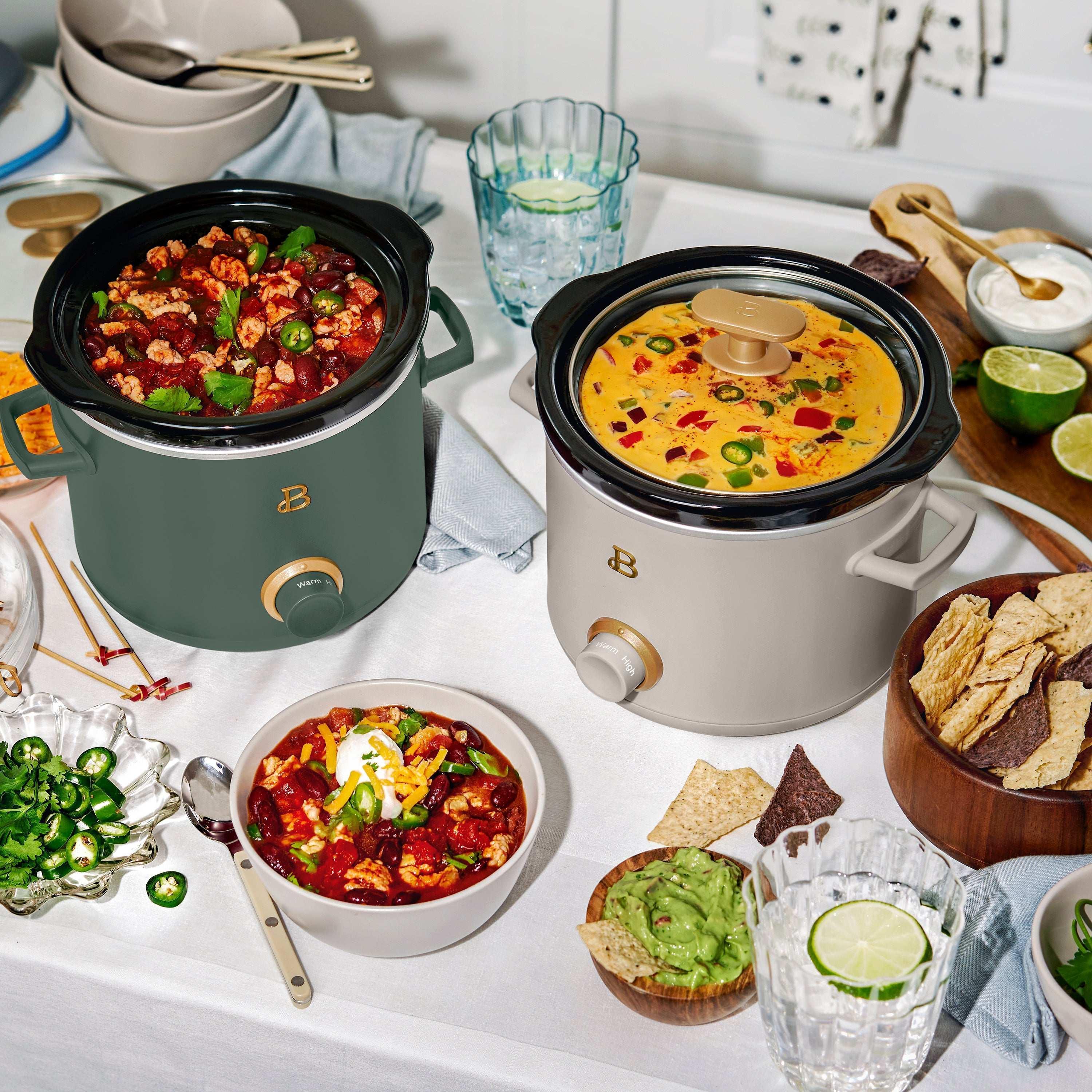 Beautiful 2 Qt Manual Slow Cooker, 2-Pack, Thyme Green + Porcini Taupe by Drew Barrymore - Image 7