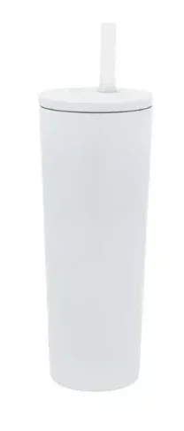 Beautiful 24oz No Drippy Sippy Stainless Steel Tumbler With Straw, White - Image 3