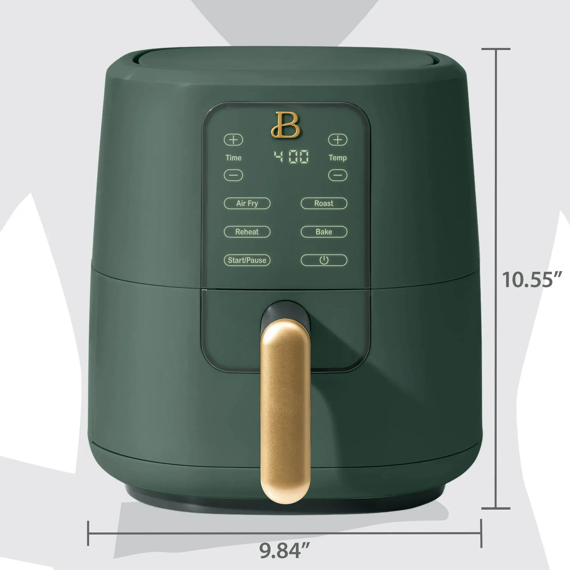 Beautiful 3 Qt Air Fryer with TurboCrisp Technology, EverGood Ceramic Nonstick Coating, Thyme Green by Drew Barrymore - Image 3
