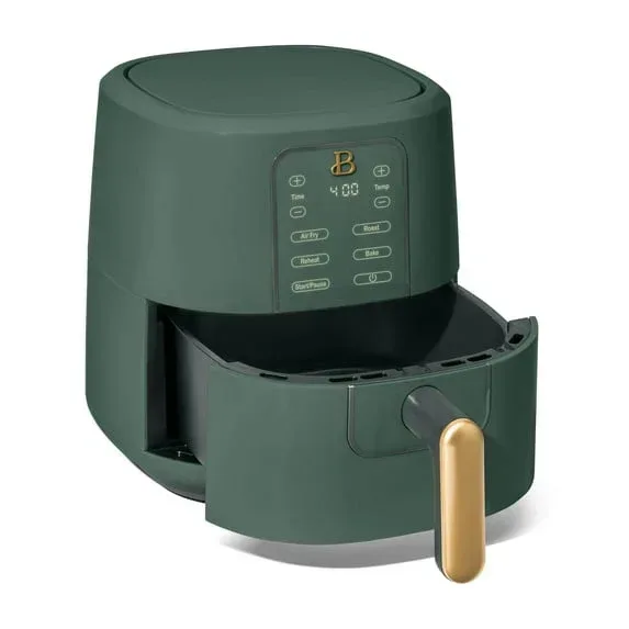 Beautiful 3 Qt Air Fryer with TurboCrisp Technology, EverGood Ceramic Nonstick Coating, Thyme Green by Drew Barrymore - Image 5