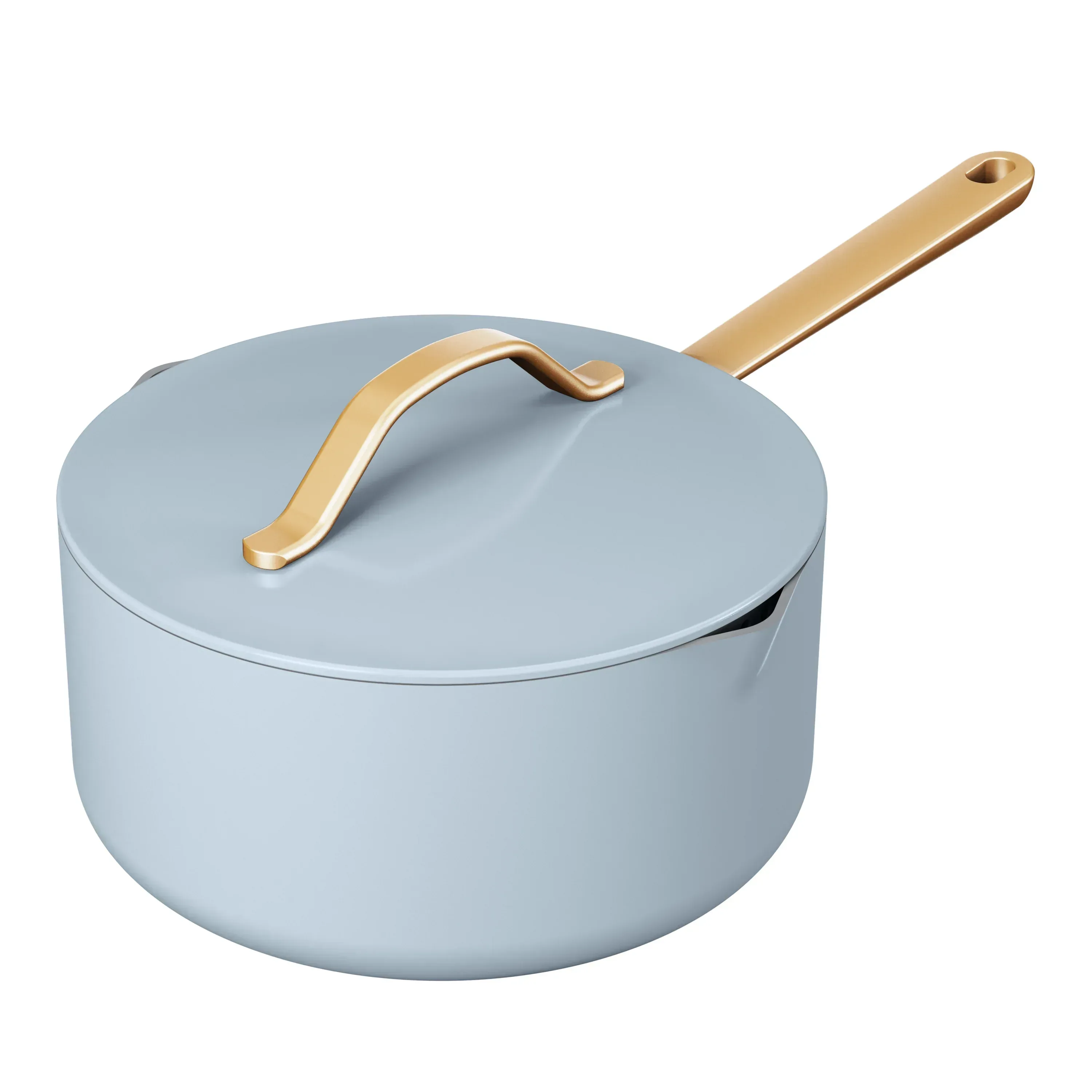 Beautiful 3 Quart Ceramic Non-Stick Covered Sauce Pan with Strainer Lid, Black Sesame by Drew Barrymore - Image 8