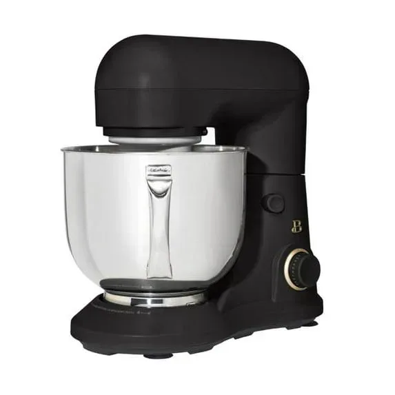 Beautiful 5.3 Qt Stand Mixer, Black Sesame with Flat Beater, Dough Hook, Balloon Whisk - Image 4