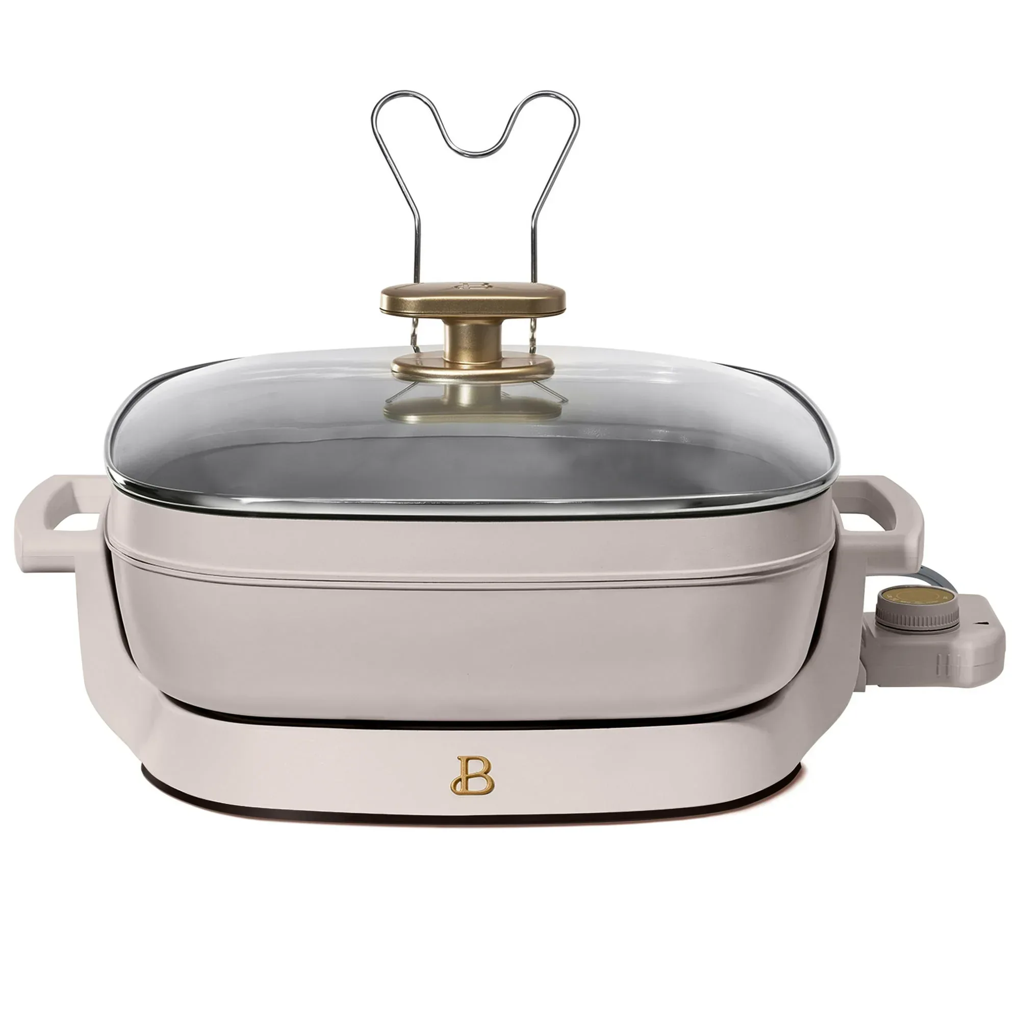 Beautiful 5 in 1 Electric Skillet - Expandable up to 7 Qt with Glass Lid, Black Sesame by Drew Barrymore - Image 10