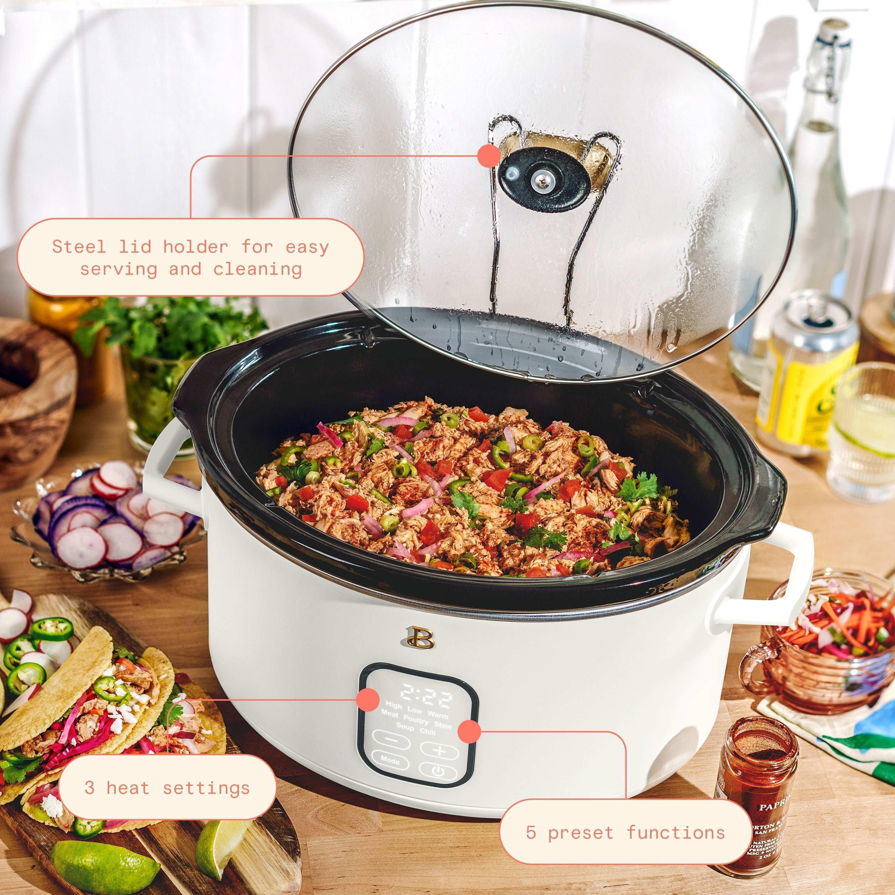 Beautiful 6 Qt Programmable Slow Cooker, White Icing by Drew Barrymore - Image 5