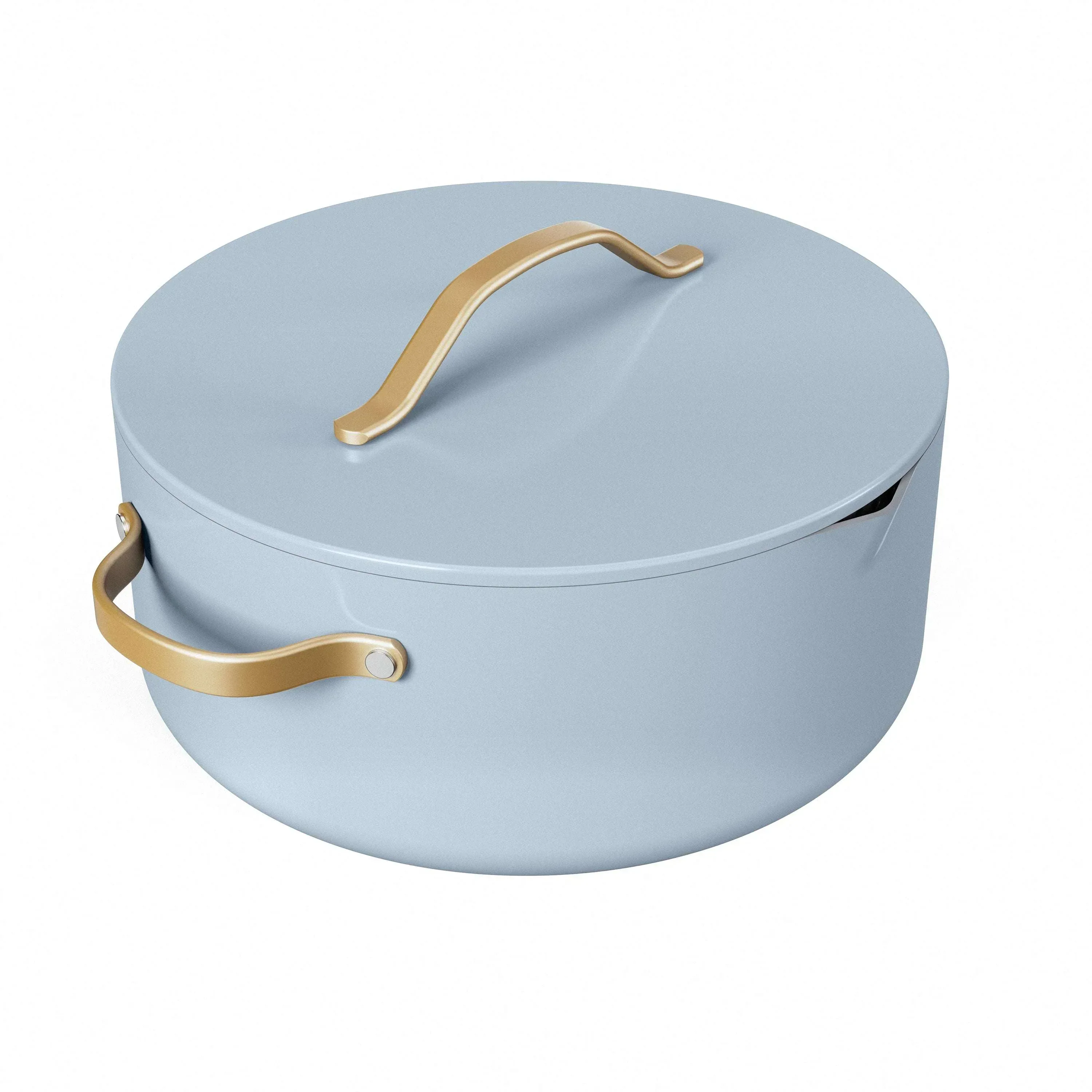 Beautiful 8 Quart Ceramic Non-Stick Stock Pot with Strainer Lid, Black Sesame by Drew Barrymore - Image 9