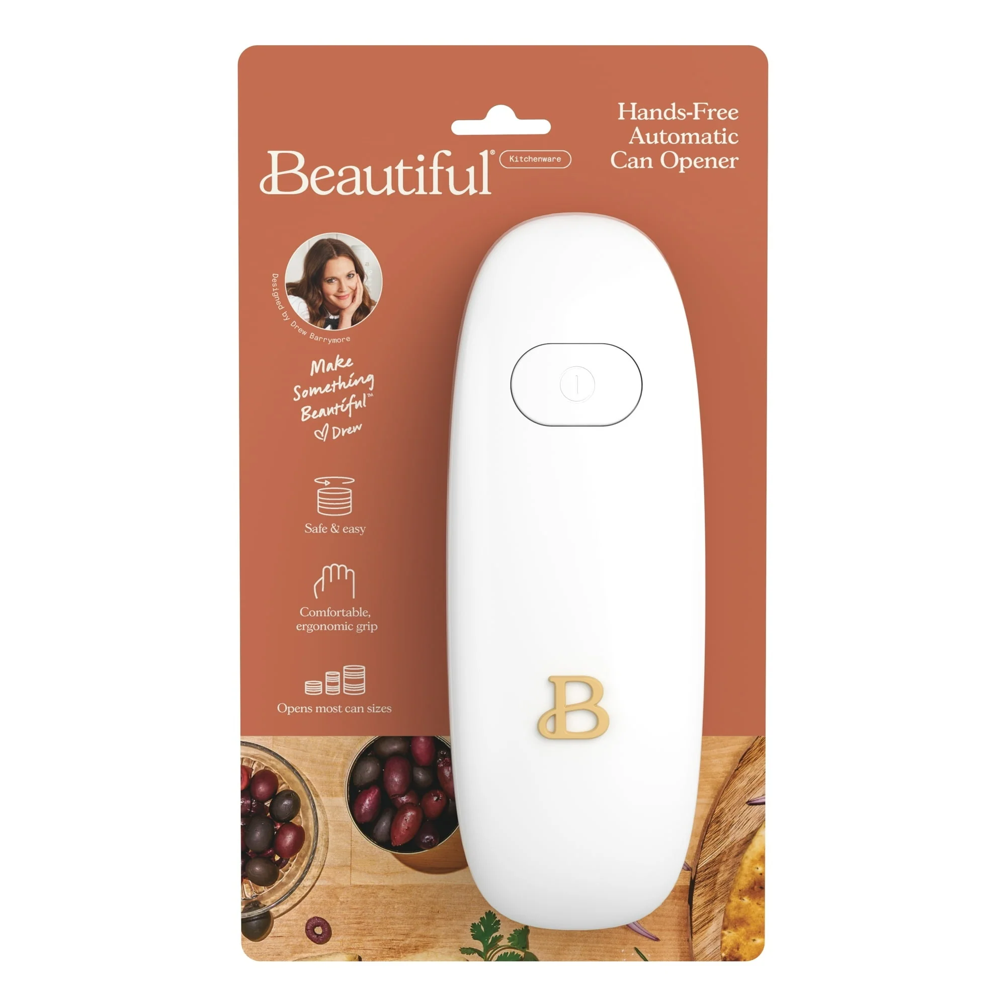 Beautiful Hands-Free Automatic Battery Powered Electric Can Opener, White Icing by Drew Barrymore - Image 6