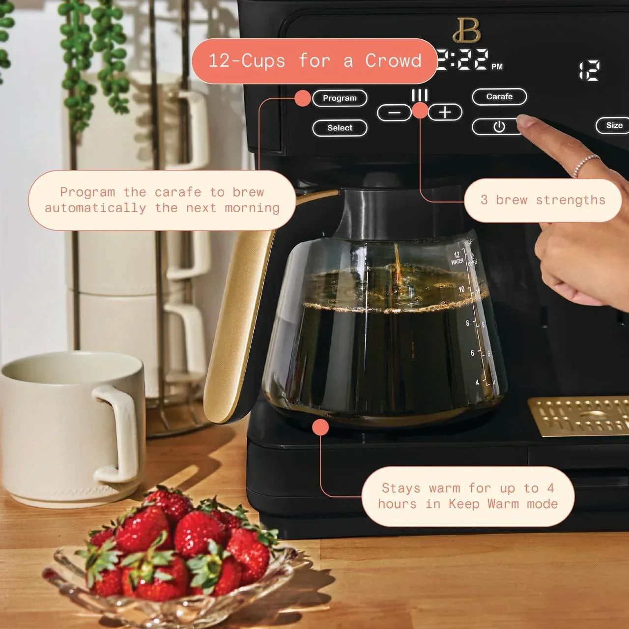 Beautiful Multi-Brew 12-Cup Programmable Drip & Single-Serve Coffee Maker, White Icing by Drew Barrymore - Image 15