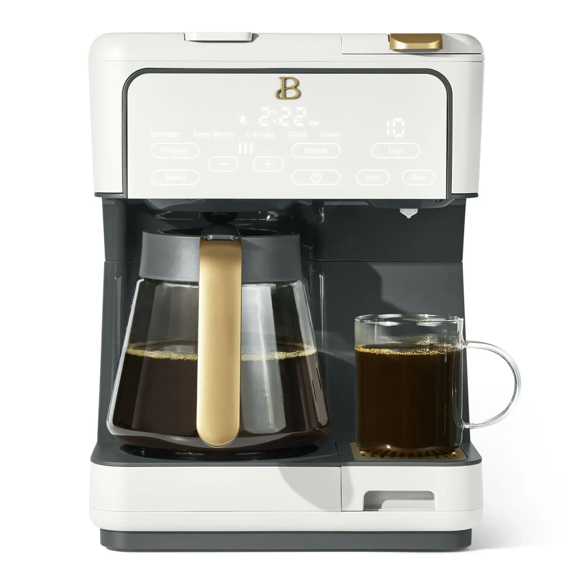 Beautiful Multi-Brew 12-Cup Programmable Drip & Single-Serve Coffee Maker, White Icing by Drew Barrymore - Image 2