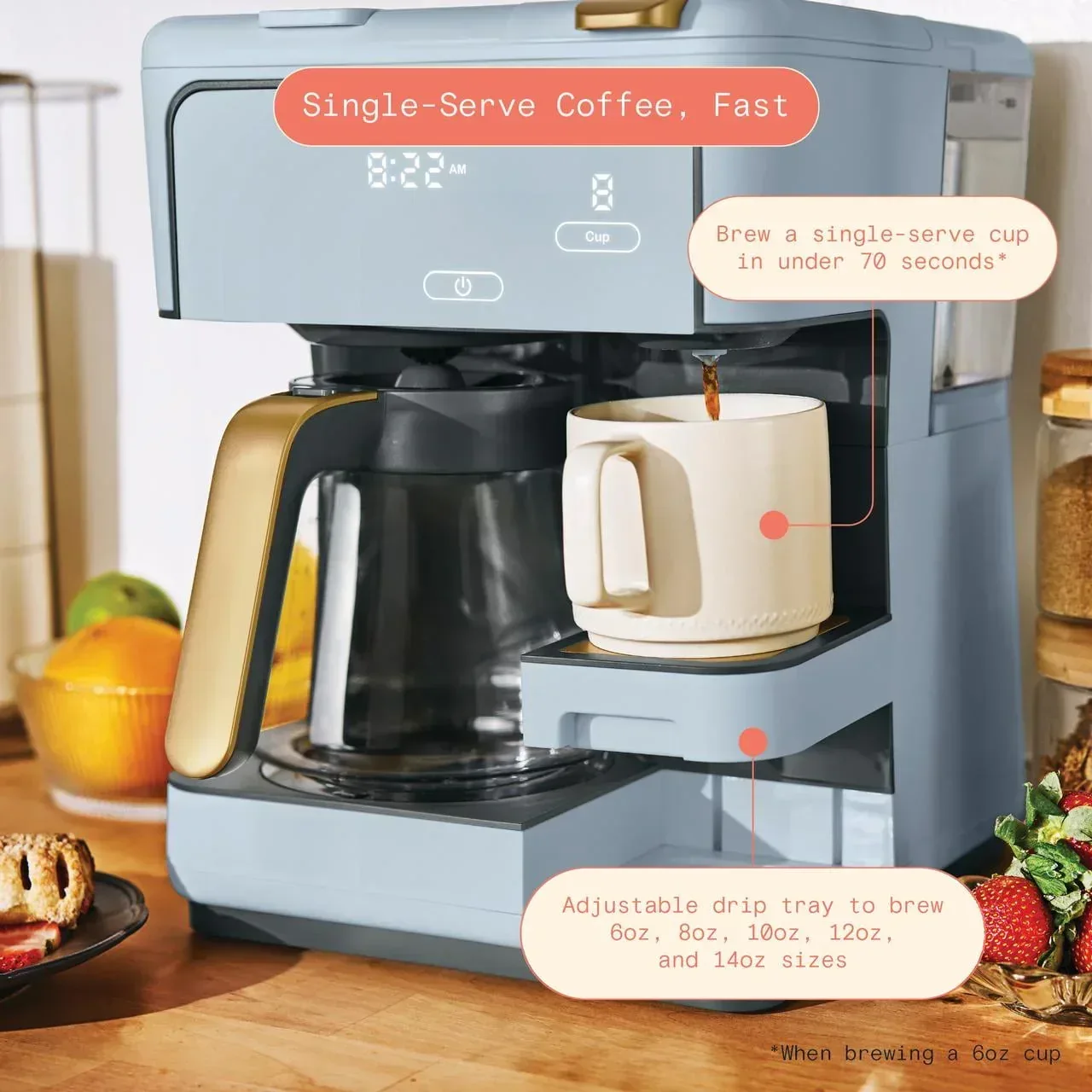 Beautiful Multi-Brew 12-Cup Programmable Drip & Single-Serve Coffee Maker, White Icing by Drew Barrymore - Image 22