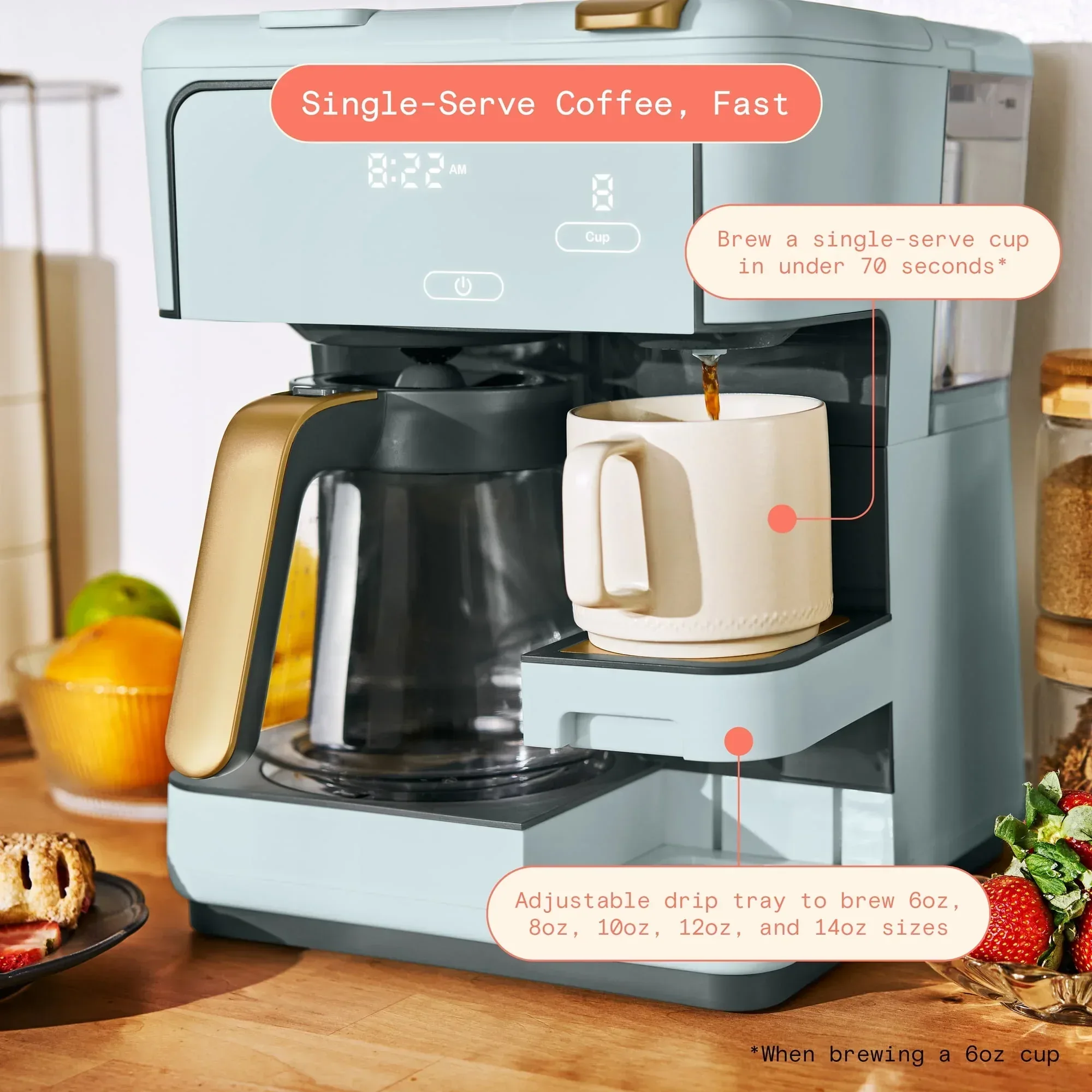 Beautiful Multi-Brew 12-Cup Programmable Drip & Single-Serve Coffee Maker, White Icing by Drew Barrymore - Image 24