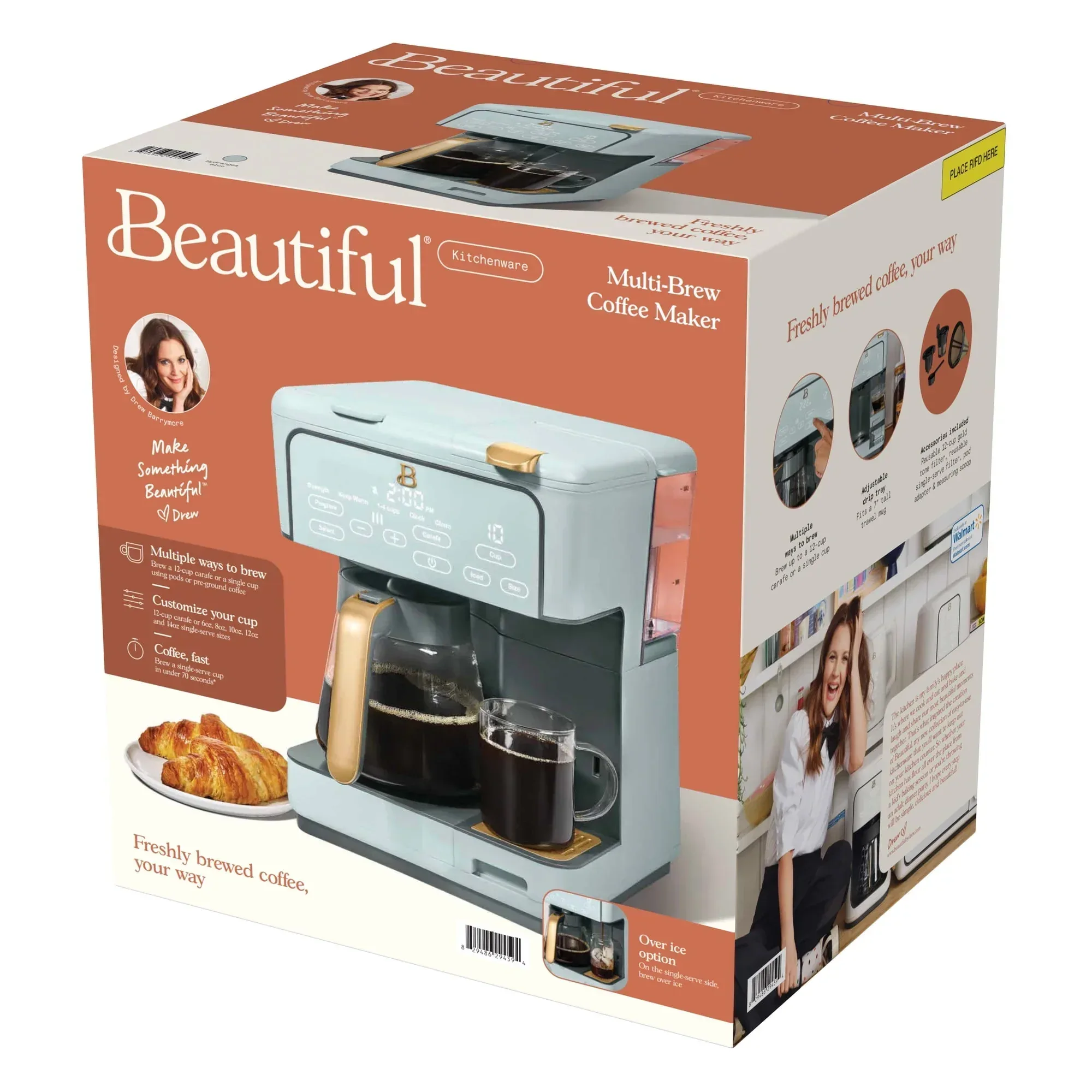 Beautiful Multi-Brew 12-Cup Programmable Drip & Single-Serve Coffee Maker, White Icing by Drew Barrymore - Image 25