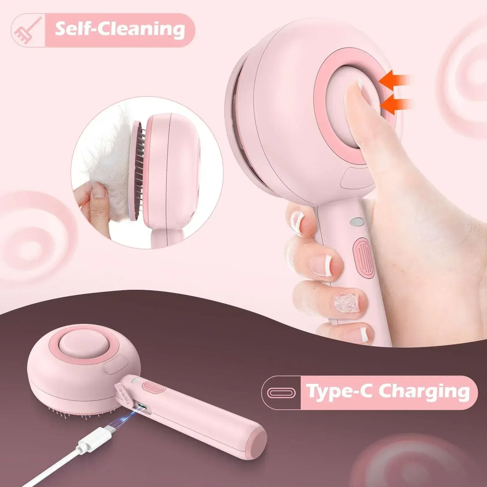 BEBANG Cat Steam Brush 3 in 1, One-Click Hair Removal Brush with Steam for Cats and Dogs - Image 4