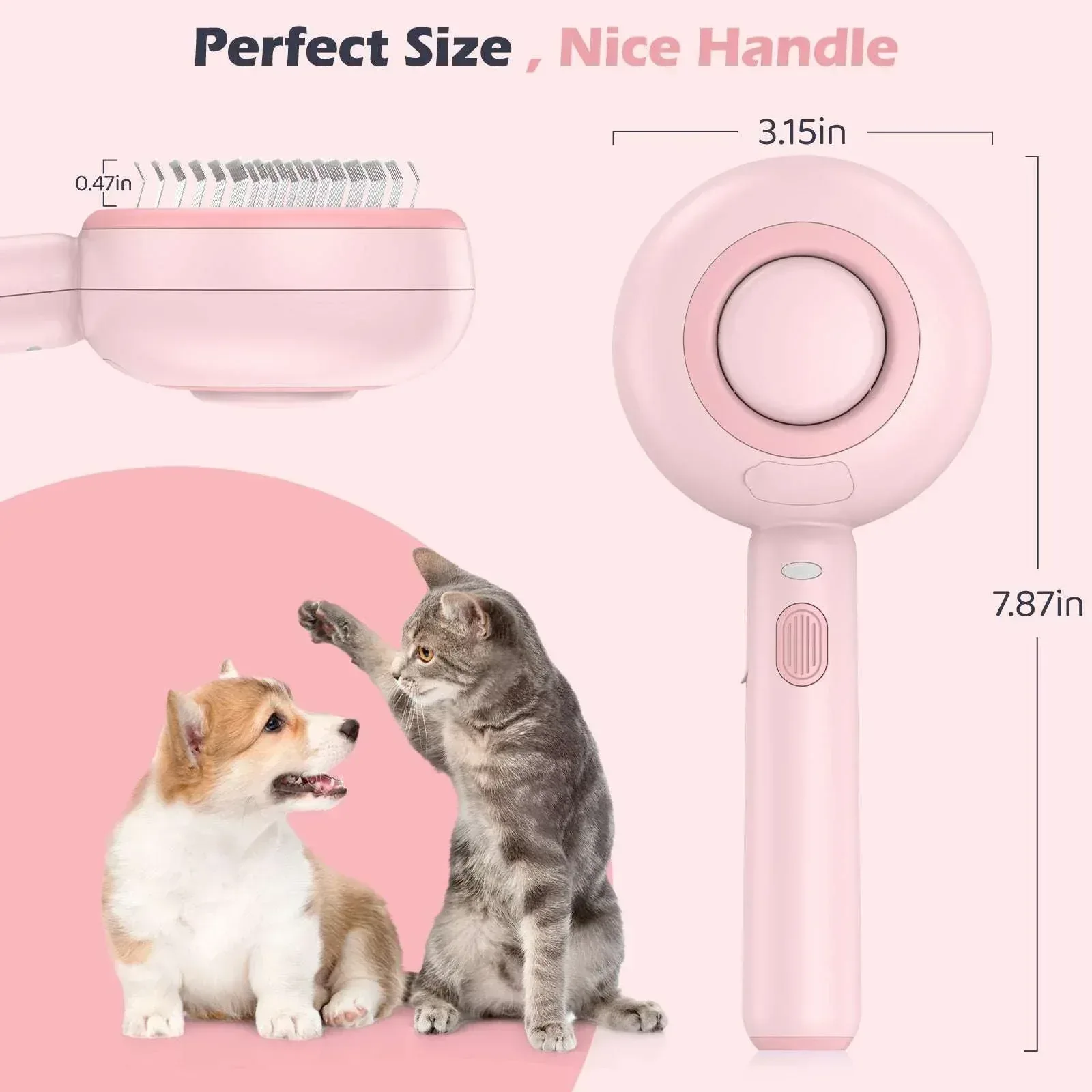 BEBANG Cat Steam Brush 3 in 1, One-Click Hair Removal Brush with Steam for Cats and Dogs - Image 5