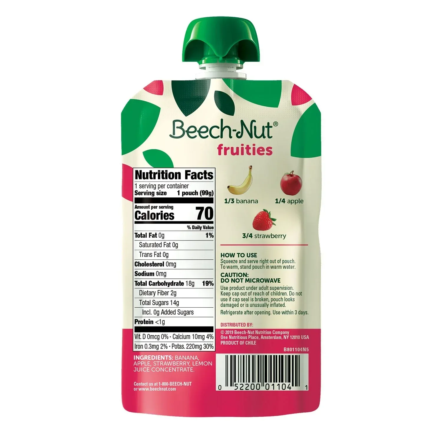 Beech-Nut Veggies and Fruities Stage 2 Baby Food Pouch, Variety Pack, 3.5 oz., 18 ct. - Image 5