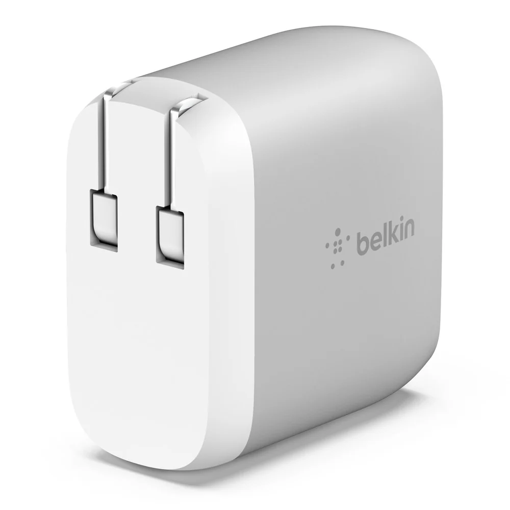 Belkin 24W Dual Port USB Wall Charger - USB C Cable Included - iPhone Charger Fast Charging - Silver - Image 3