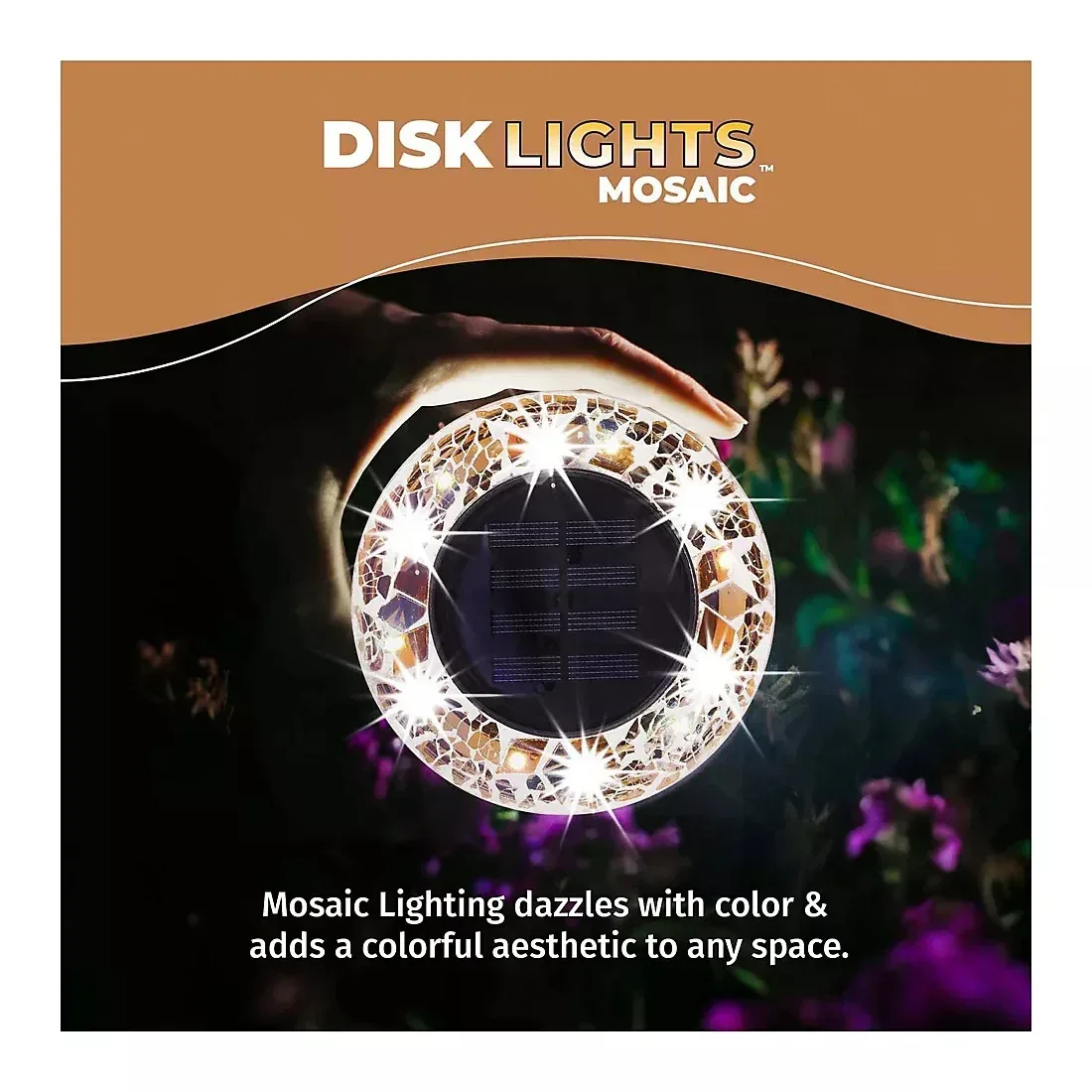 Bell + Howell Solar Mosaic Disk Lights Tan, 8 pk. - Image 3