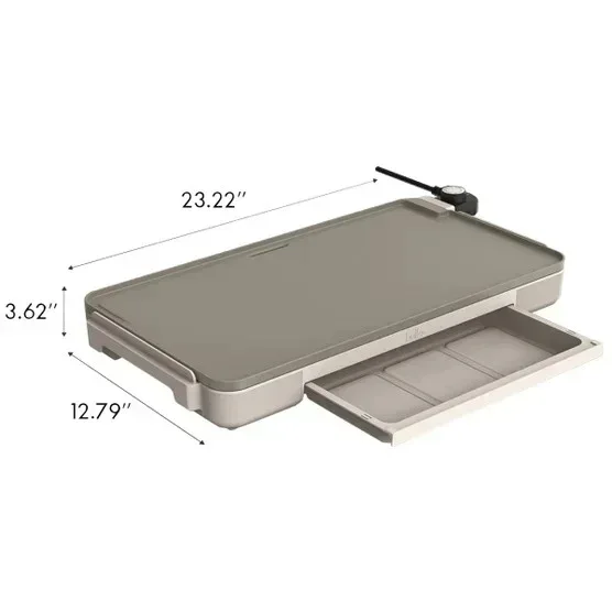 bella 12" x 22" XL Griddle with Warming Tray - Image 4
