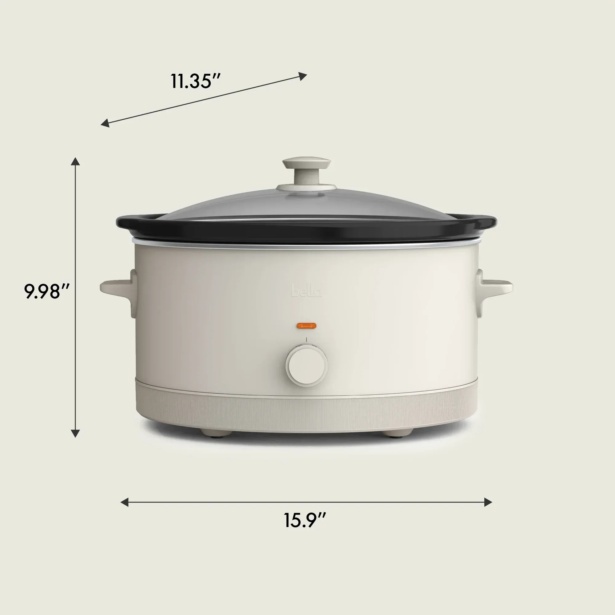 bella 6 Qt Manual Slow Cooker with 3 Temperature Settings, Ceramic Nonstick Coating, Dishwasher Safe Stoneware Pot & Tempered Glass Lid, Oatmilk - Image 8