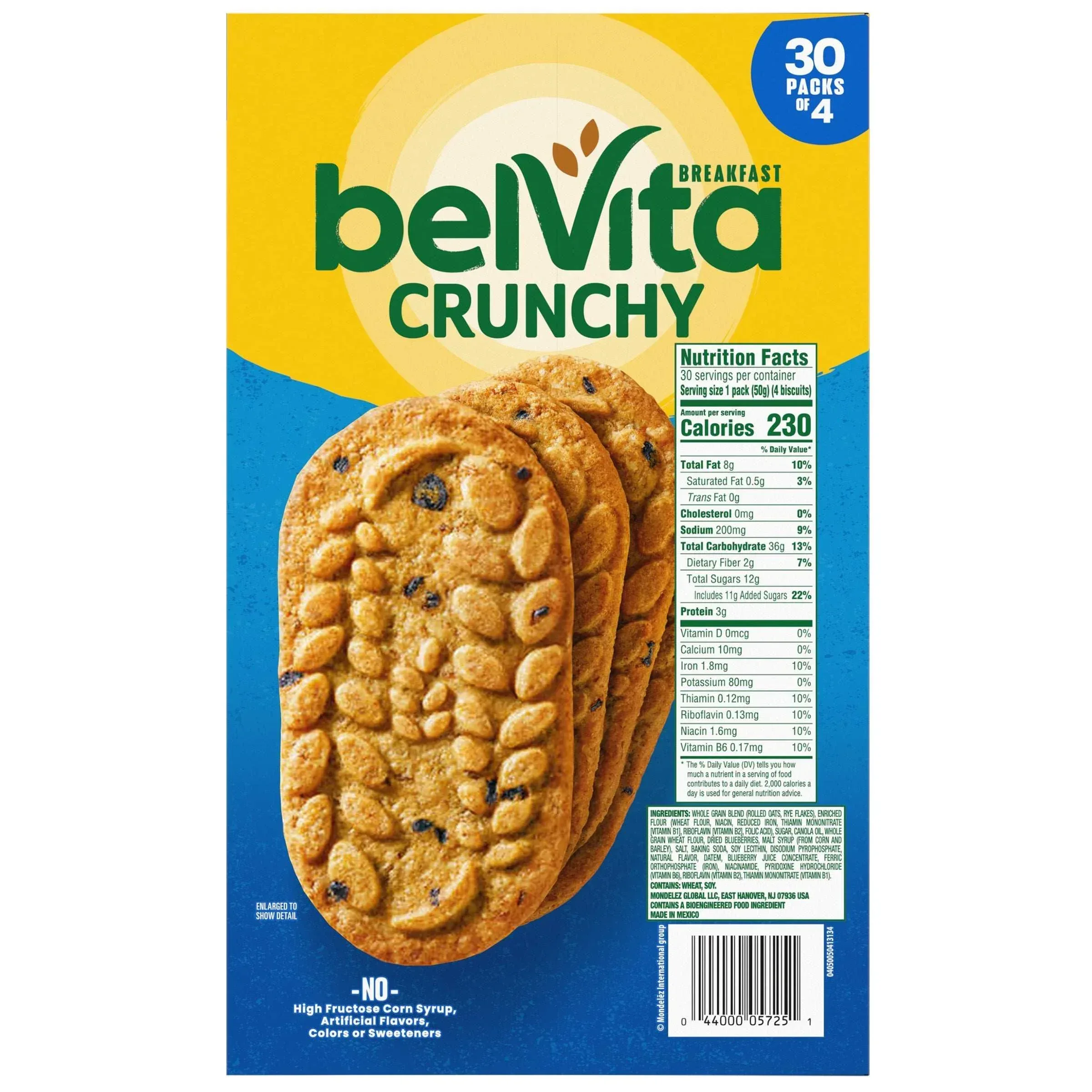 BelVita Breakfast Biscuits, Blueberry, 1.76 oz, 30-count - Image 2