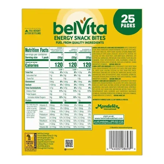 belVita Energy Snack Bites Variety Pack, 25-count - Image 2