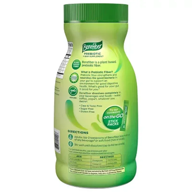 Benefiber Daily Prebiotic Fiber Supplement Powder, Unflavored (26.8 Oz.) - Image 4
