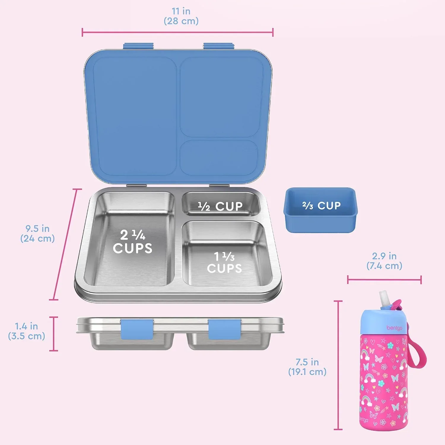 Bentgo Kids 2-Pack Stainless Steel Lunch Box & Water Bottle Set - Image 14