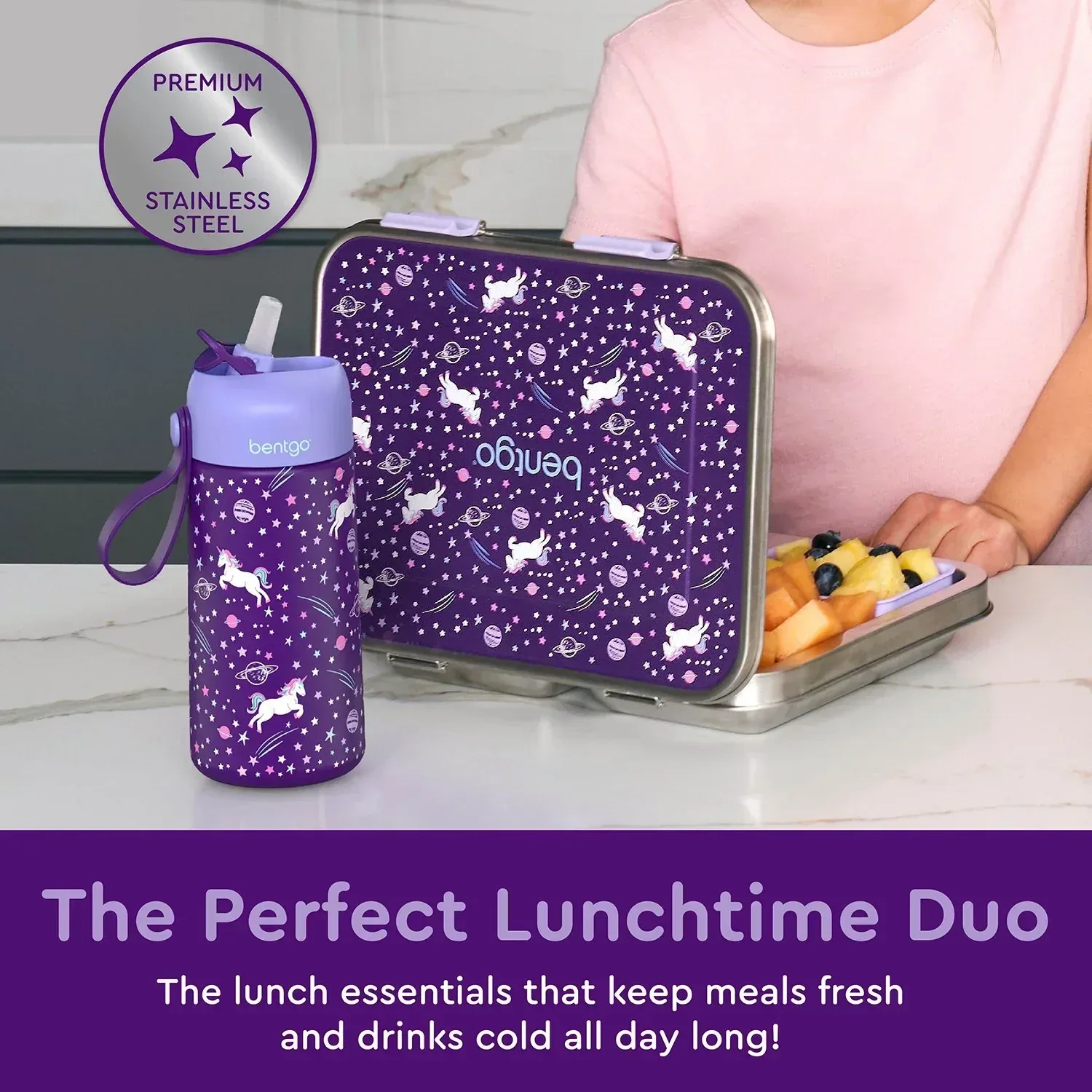 Bentgo Kids 2-Pack Stainless Steel Lunch Box & Water Bottle Set - Image 23