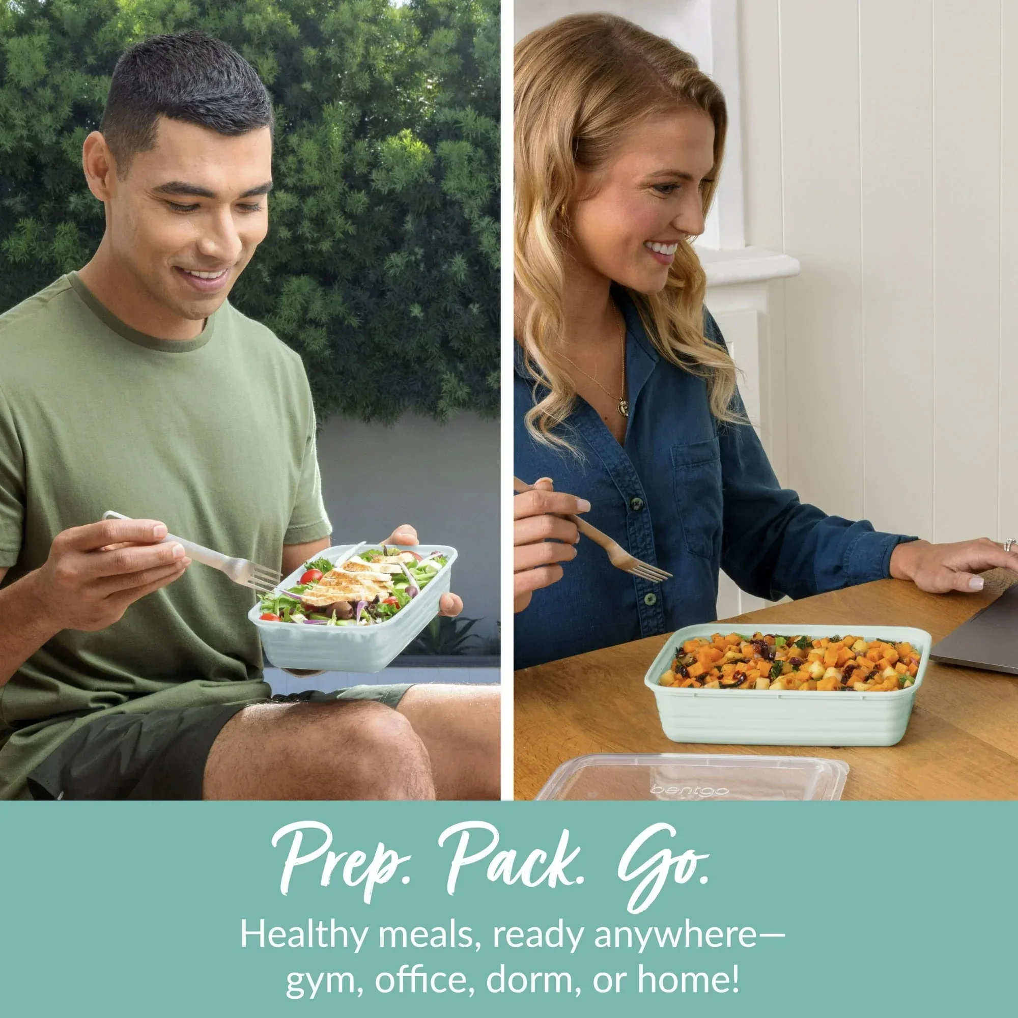 Bentgo Prep - 20-Piece 1-Compartment Reusable Meal Prep Containers with Lids, PFAS & BPA Free Materials, Durable, Microwave, Freezer, & Dishwasher Safe To Go Food Storage - Image 11