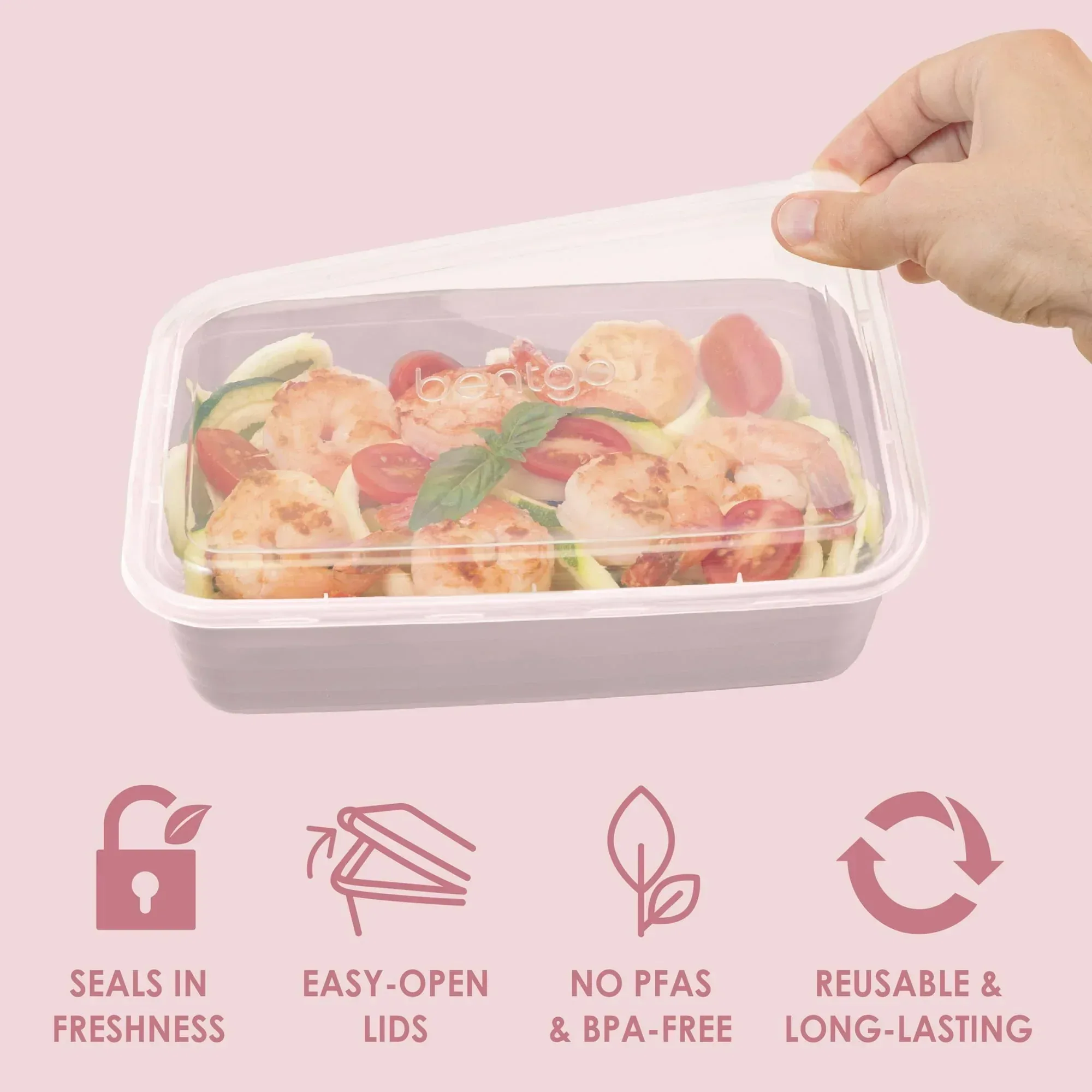 Bentgo Prep - 20-Piece 1-Compartment Reusable Meal Prep Containers with Lids, PFAS & BPA Free Materials, Durable, Microwave, Freezer, & Dishwasher Safe To Go Food Storage - Image 4