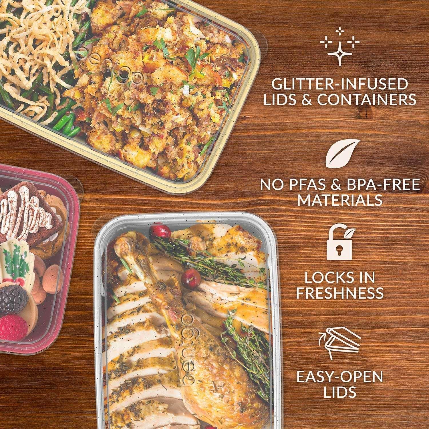 Bentgo Prep 30-Piece Deep-Dish Food Storage Set, Holiday Glitter Collection - Image 2