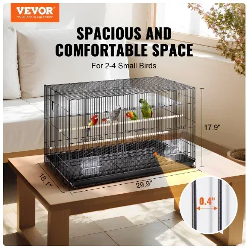 BENTISM 30 inch Bird Cage Metal Large Parakeet Cages for Cockatiels Small Parrot - Image 2
