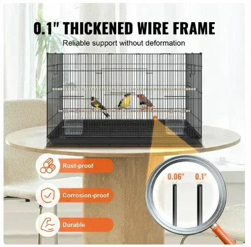 BENTISM 30 inch Bird Cage Metal Large Parakeet Cages for Cockatiels Small Parrot - Image 3