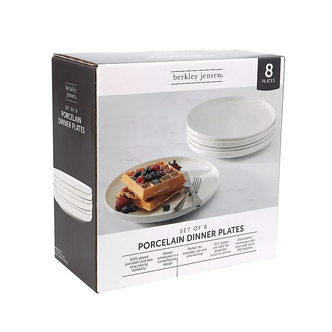 Berkley Jensen 10.5" Porcelain Dinner Plates, 8 pk. - White - Image 2