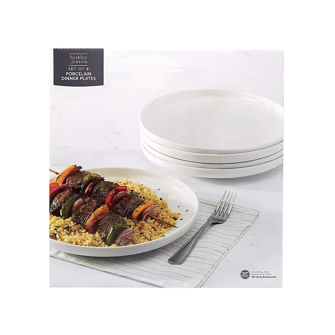 Berkley Jensen 10.5" Porcelain Dinner Plates, 8 pk. - White - Image 3